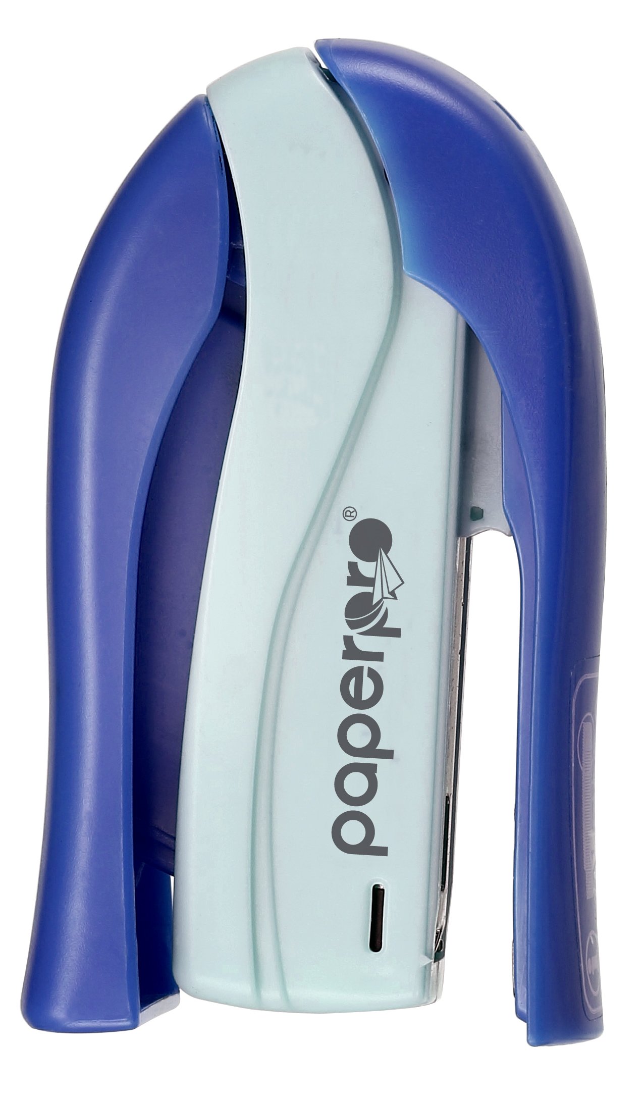 Bostitch Office inSHAPE15 Stapler - One Finger, No Effort, Spring Powered Stapler - Blue (1451), 4.3" x 1.9" x 7.5"