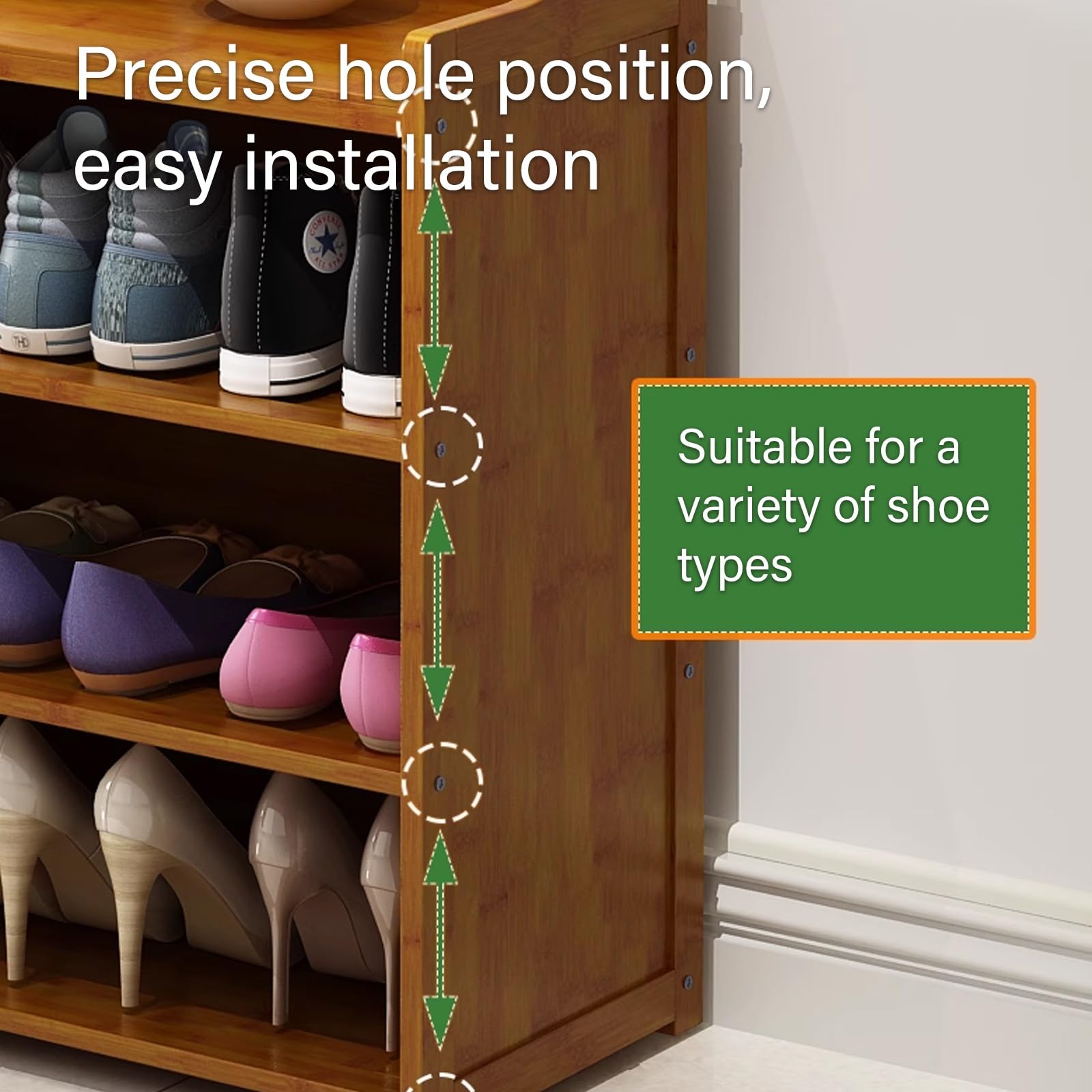 Meuble à chaussures d'entrée avec étagères réglables – Étagère à chaussures spacieuse pour couloir et foyer, design de 30 cm de large (119 x 72 cm) pour Sto Soluts nized