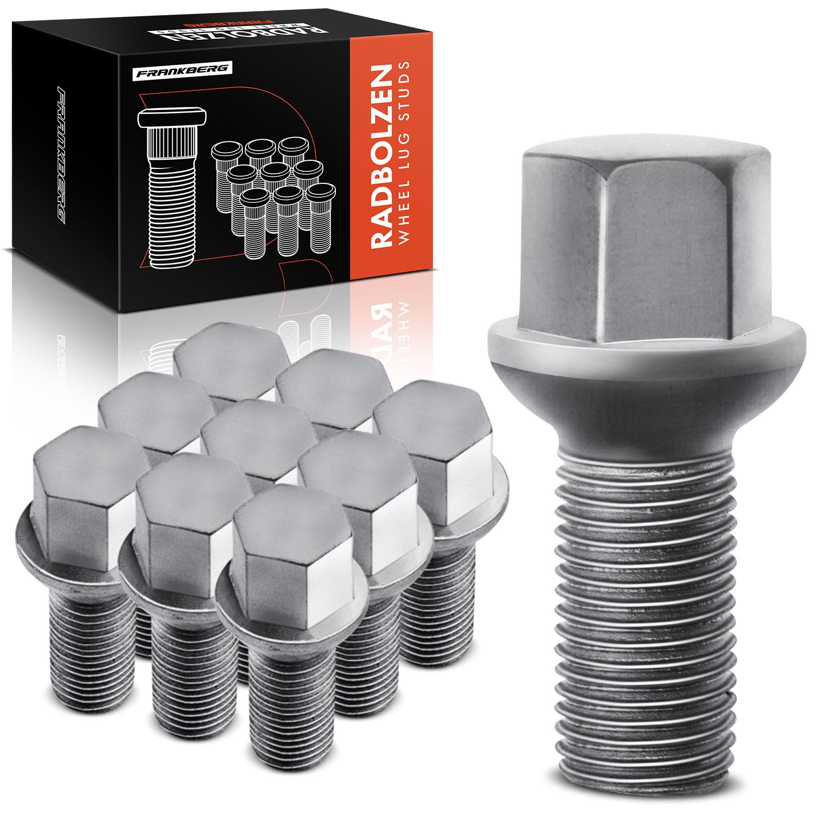 Frankberg 10x Radbolzen Radschraube Kompatibel mit A,B,C,E,M,S,R,GL,GLA,GLK-Klasse CLA CLK CLS 1998-2019 0009904907