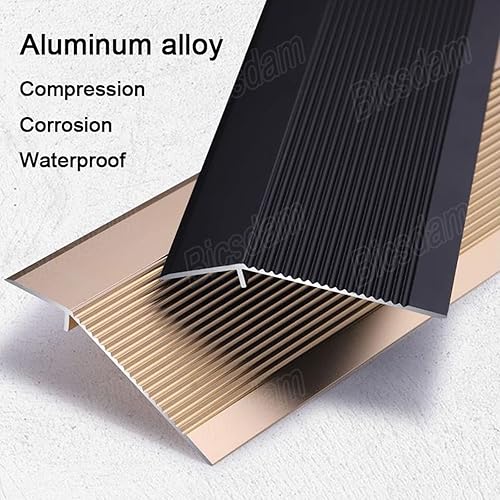 Miniatura 4 de WORDFUN Tira de transición de piso de madera a azulejo, reductor de umbral de alfombraazulejo, rampa de borde biselado, tira de umbral de aluminio