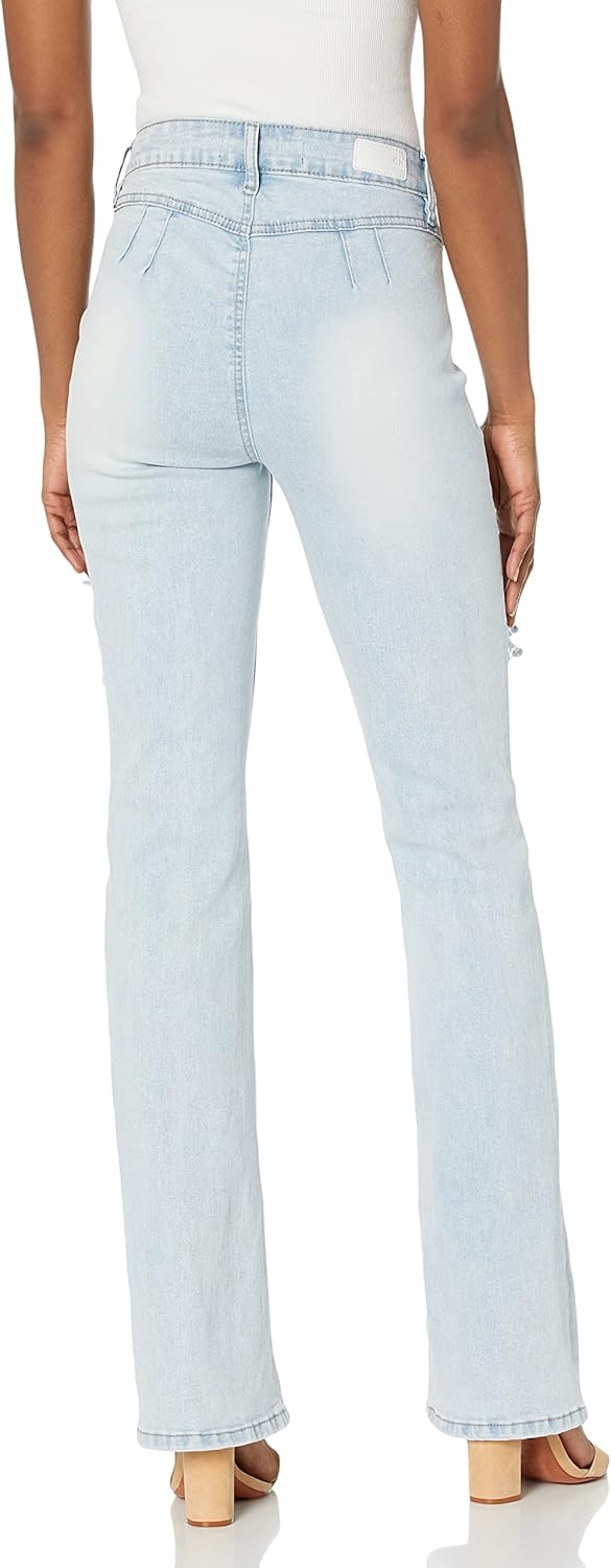 dollhouse Women's Flare Jeans with Destruction