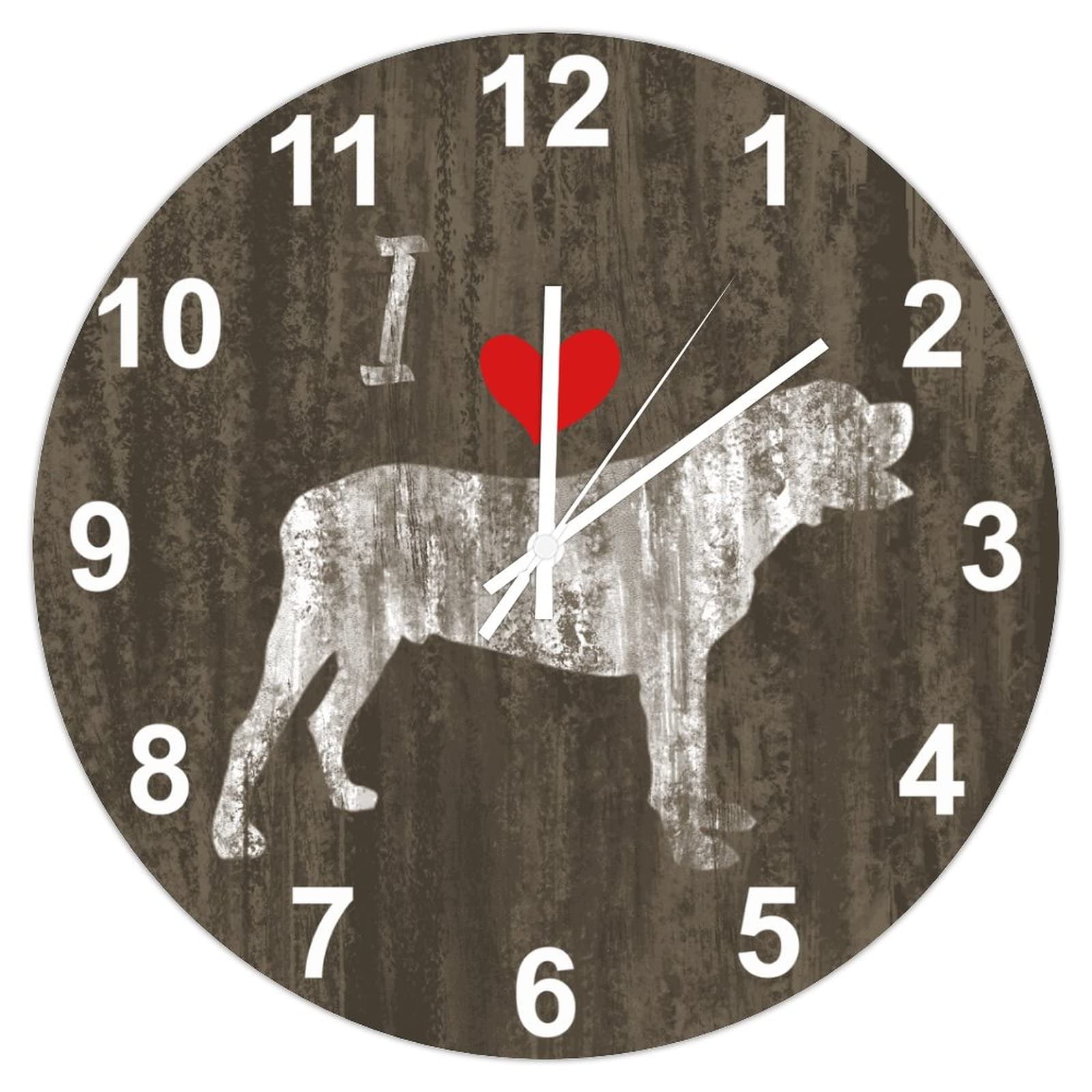 Horloge Mastiff Espagnol avec cœur rouge pour une décoration de maison tendre