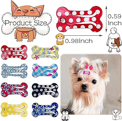 Miniatura 9 de PET SHOW Lindos clips de pelo de hueso pequeño de 1 pulgada, productos de aseo para mascotas, accesorios de pelo para perros, gatos, cachorros,