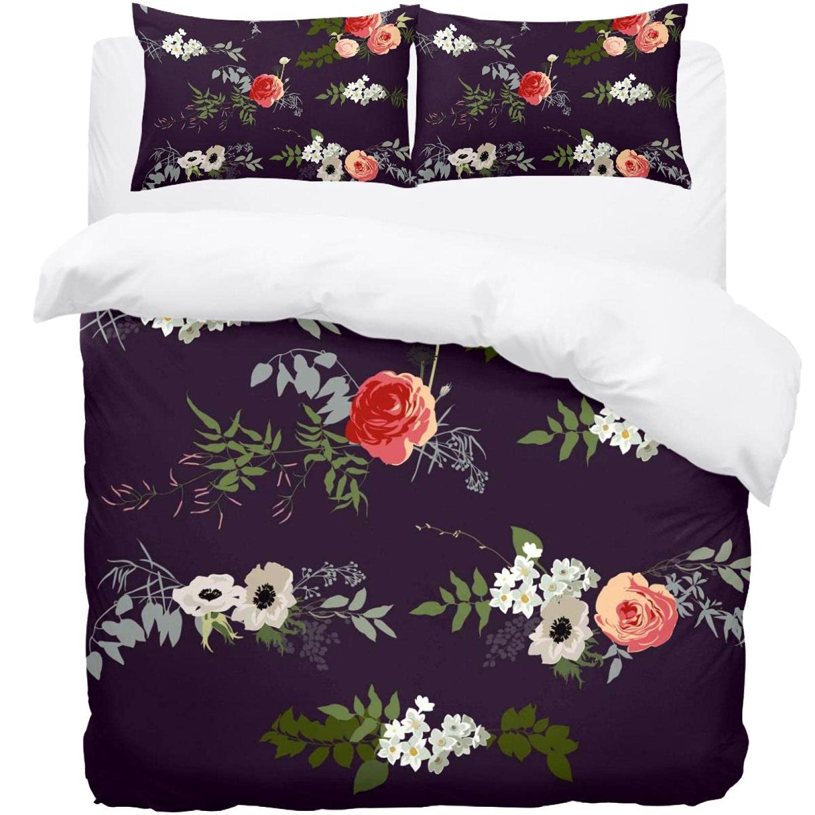 Parure de lit à fleurs sombres pour une chambre cosy et élégante