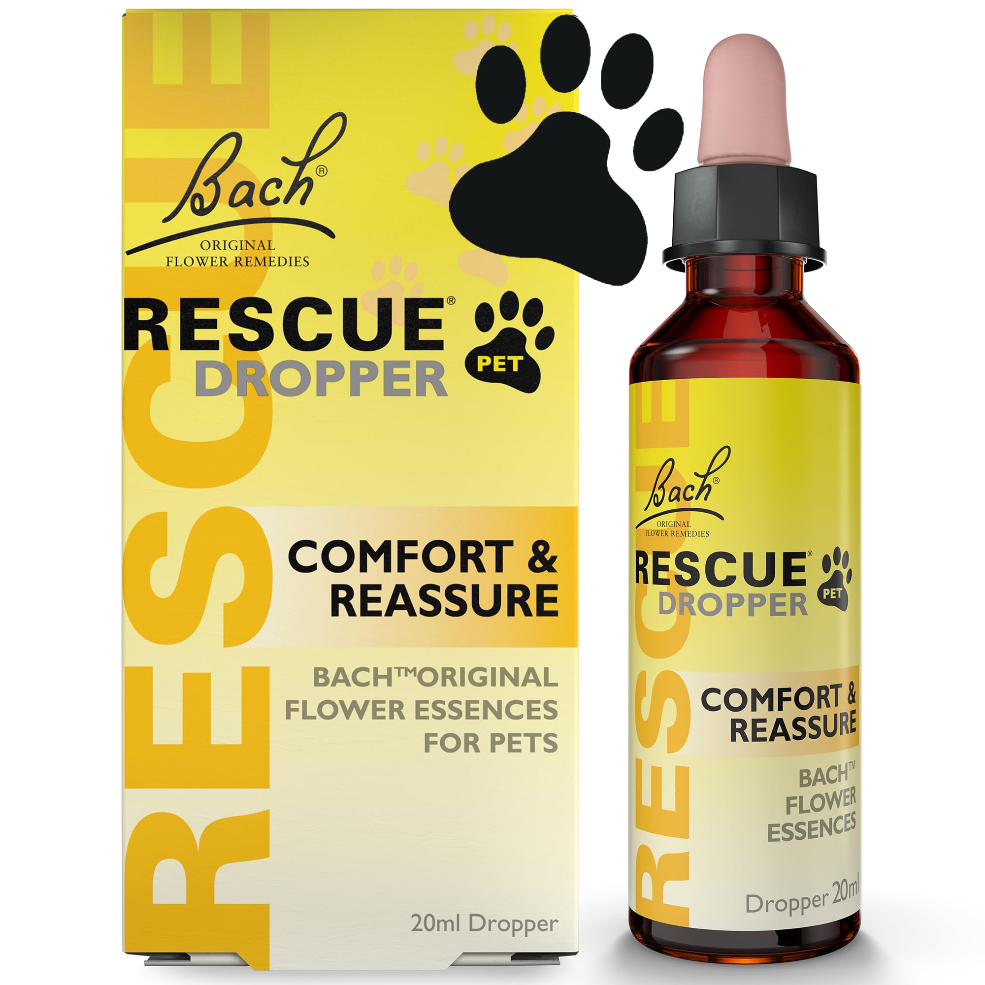 Rescue Pet Dropper | Calming Drops for Dogs, Cats & Pets | Bach Original Flower Essences | 20ml | Pet-Friendly Support for Stress, Travel, Fireworks & Separation AnxietyRescue Pet Dropper | Calming Drops for Dogs, C…