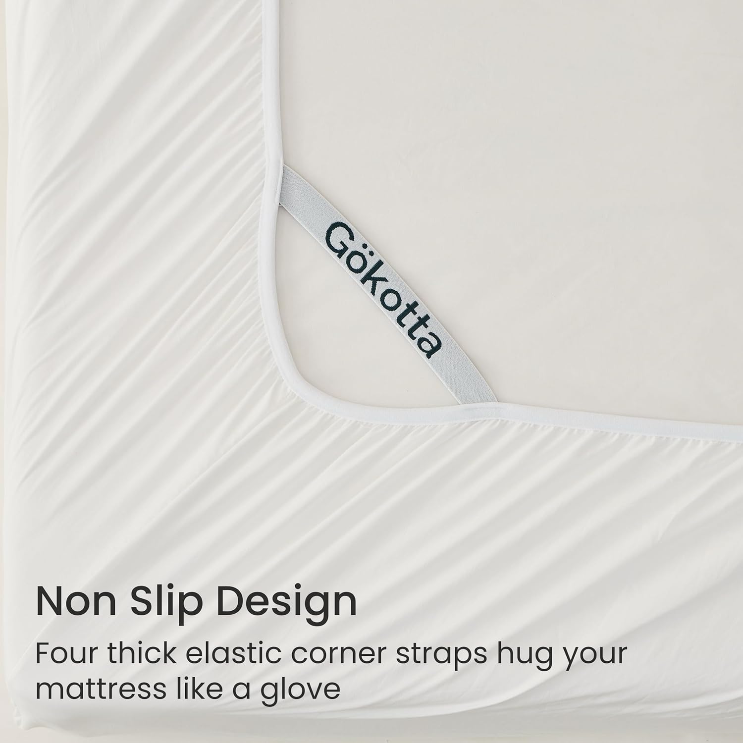 GOKOTTA Full Size Fitted Sheet, Bottom Single Fitted Sheet Only with Elastic Corner Straps, Deep Pocket for 10-15 Inch Mattress -Soft Microfiber- Breathable, Hypoallergenic, Wrinkle Free - Cream White