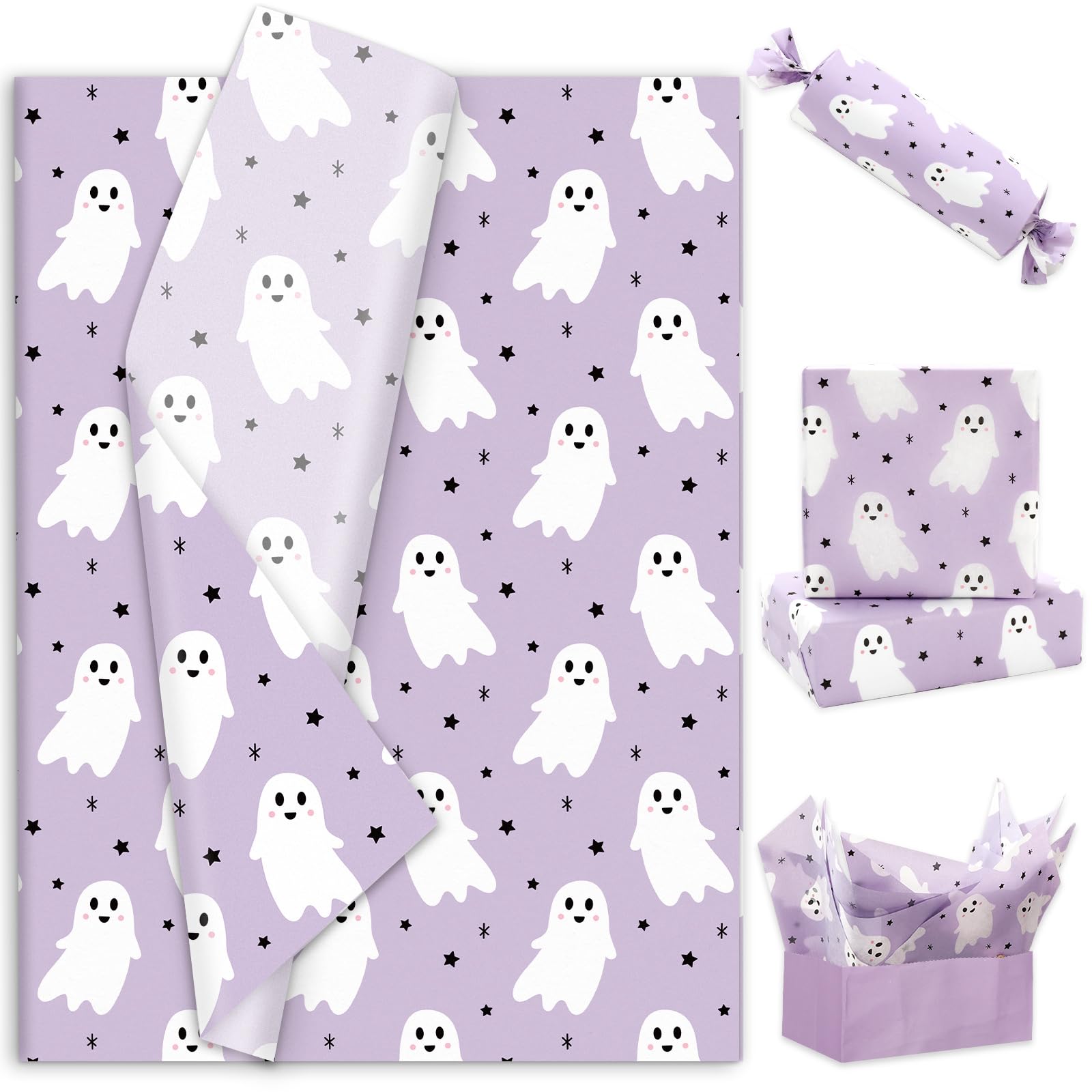 Papier de soie violet Halloween Whaline pour bricolage maison - 8