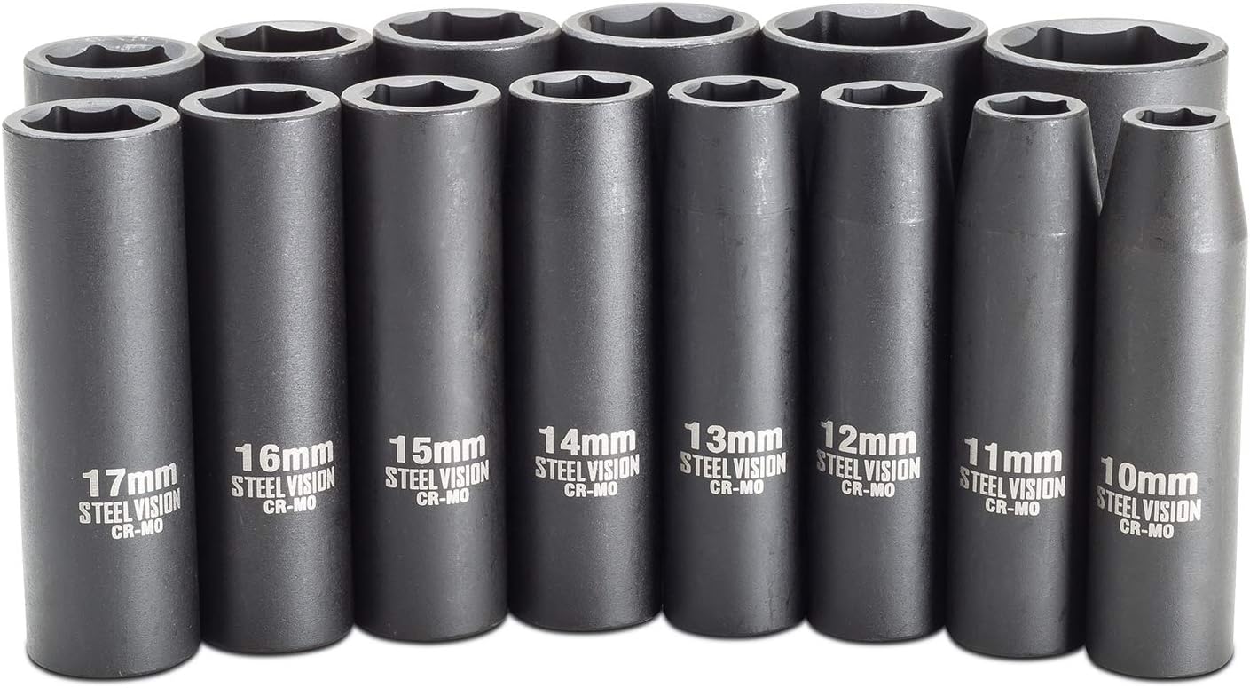 Steel Vision 1/2" Driive Impact Socket Set (1/2"_Metric_Deep 27mm)