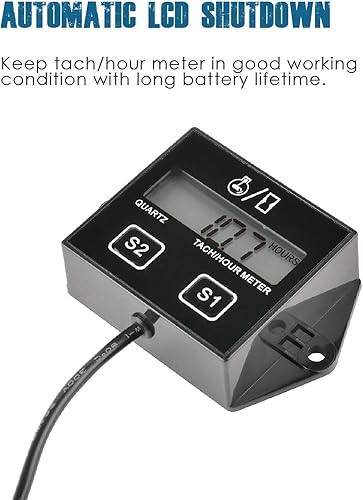 Miniatura 8 de Runleader Tacómetro digital con medidor de horas, recordatorio de mantenimiento, batería reemplazable, apagado automático, uso para cortacésped ZTR,