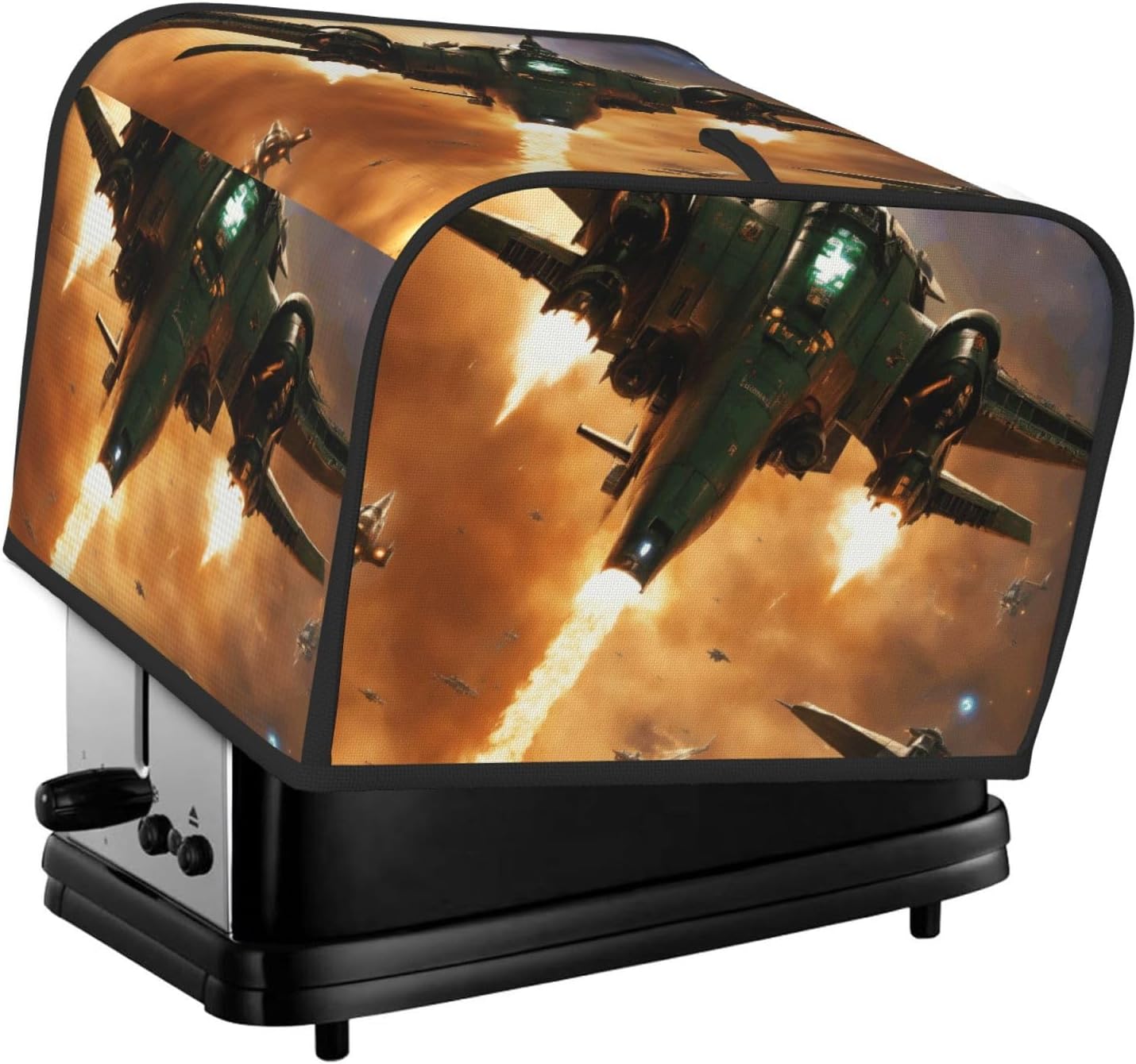 Aircraft Fighter Jets Print 4-Slice Toaster Cover Kitchen Appliance For Bread Home Protector Daily Usability