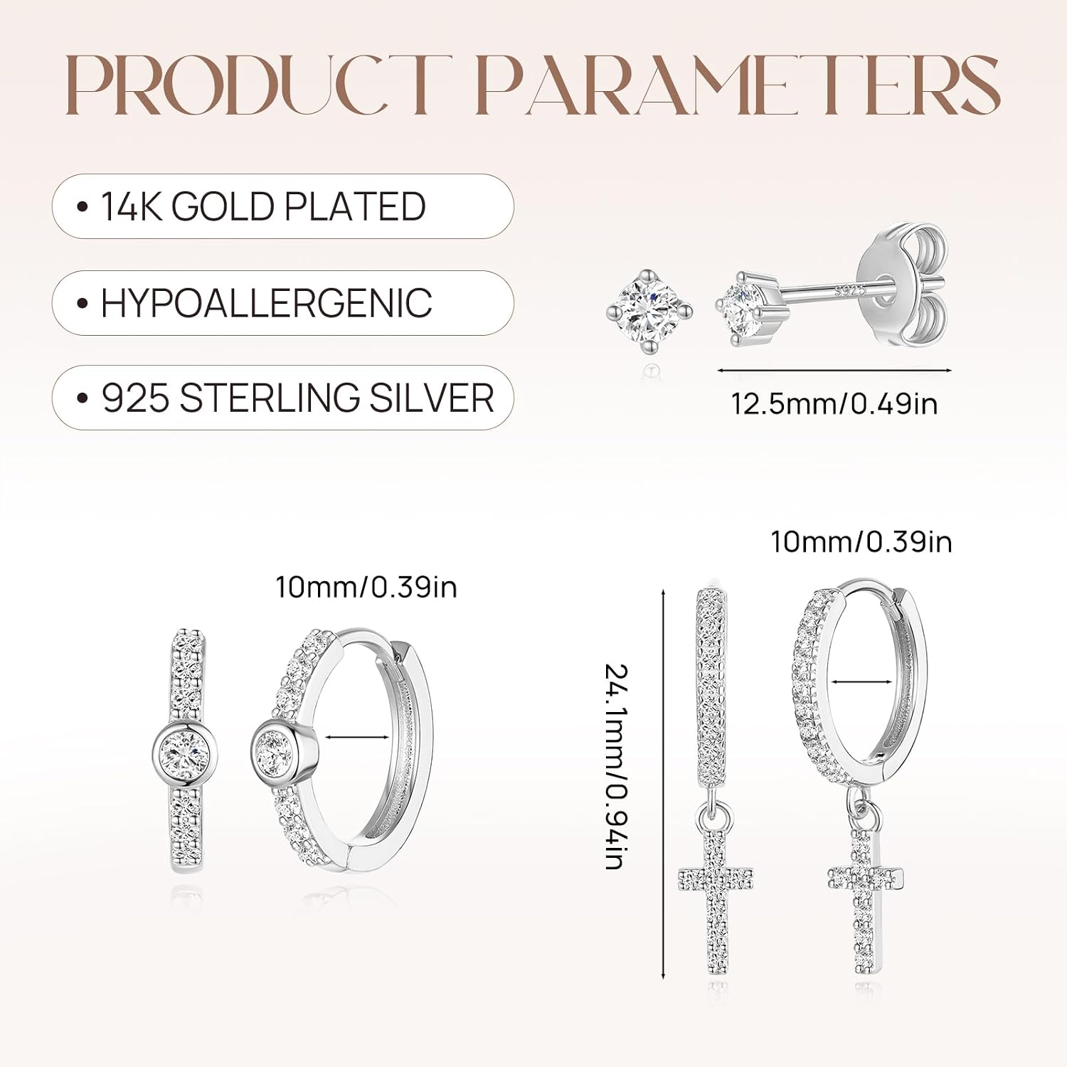 Angelady Gold Hoop Earrings Set for Women, Dainty 14K Gold Plated Flower Moon Cross Dangle Earrings, Hypoallergenic Huggie Hoop Earring Stacks, Stud Earrings for Women Trendy Jewelry Gift