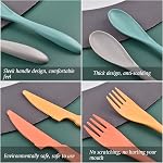 Sinen 8 Ensembles Couverts en paille de blé, Ustensiles réutilisables Set pour usage quotidien.