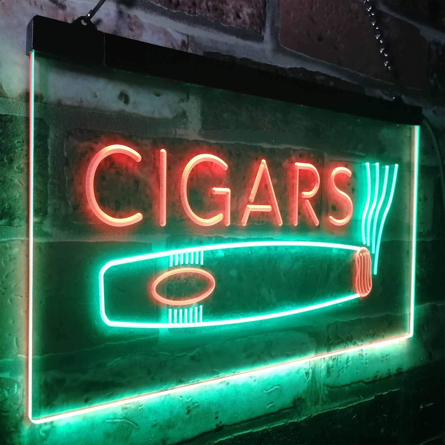 ADVPRO Cigars Room Shop VIP Dual Color LED Neon Sign Green & Red 12" x 8.5" st6s32-i0073-gr
