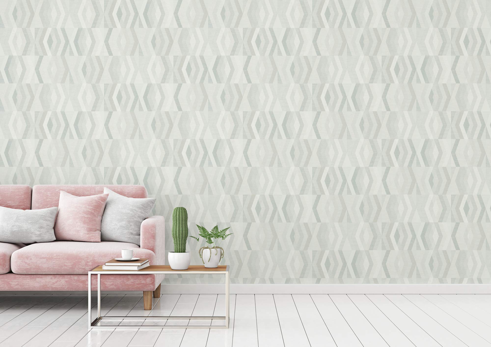 Papel Pintado Geométrico Geo Nordic Papel pintado tejido no tejido 10.05 m x 0.53 m Gris Beige Fabricado en Alemania de A.S. Création 375334 37533-4