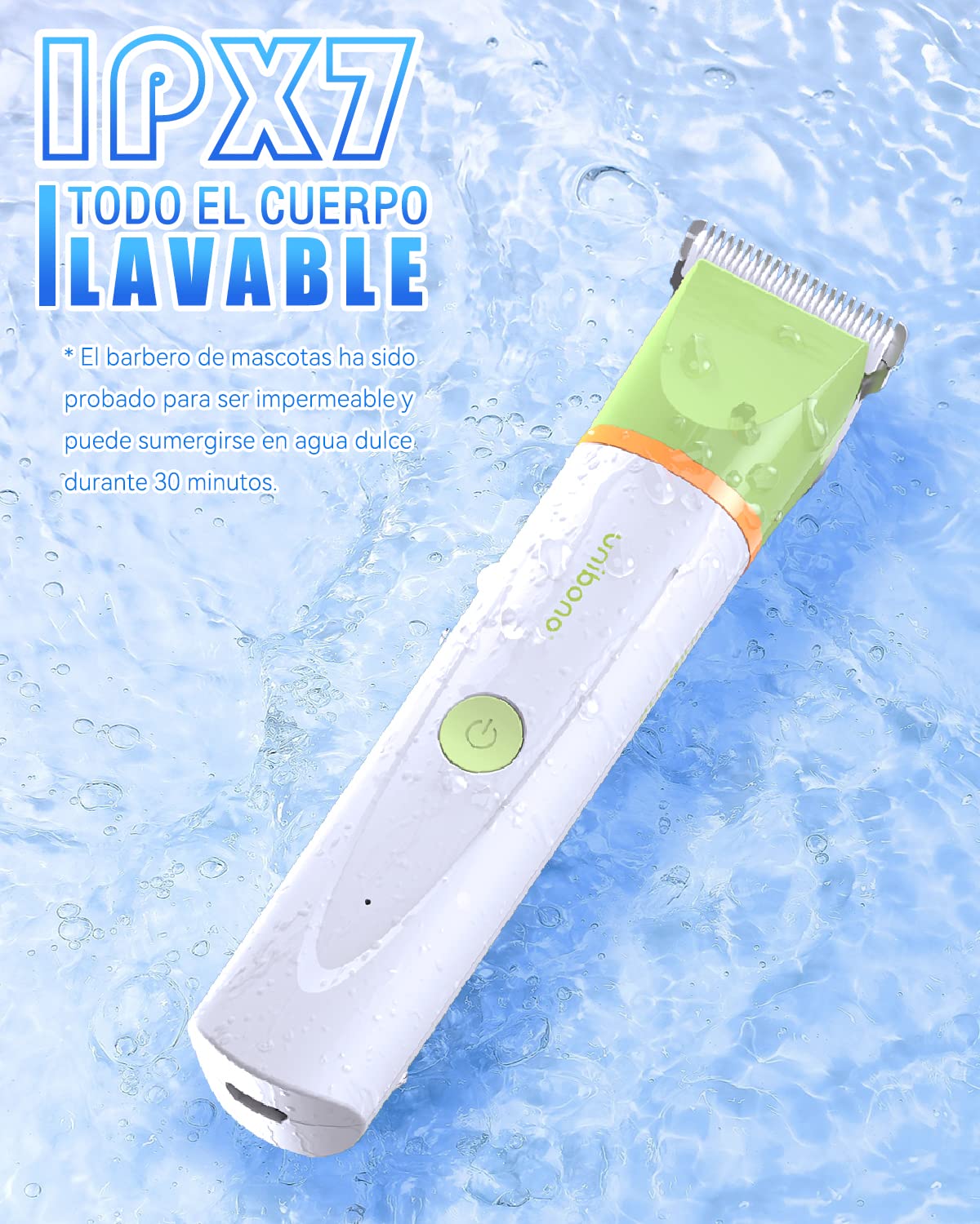unibono Máquina de Cortar Pelo para Perros - Eléctrica, Bajo Ruido, Recargable, Impermeabilidad IPx7, Diseño Todo en Uno, aspirador pelo cortapelos mascotas perros - Ideal para Pequeños Perros y Gatos