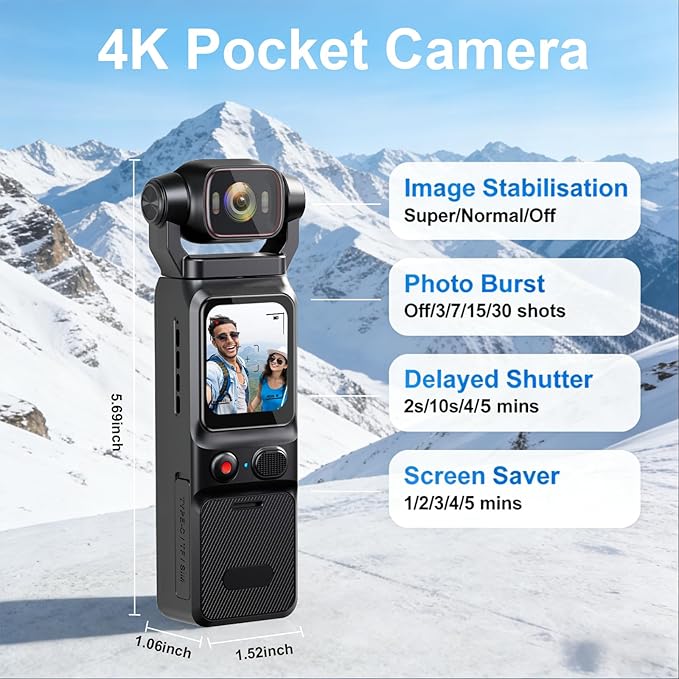 Tauboly HM12 Cámara 4K con Estabilización miniatura 8