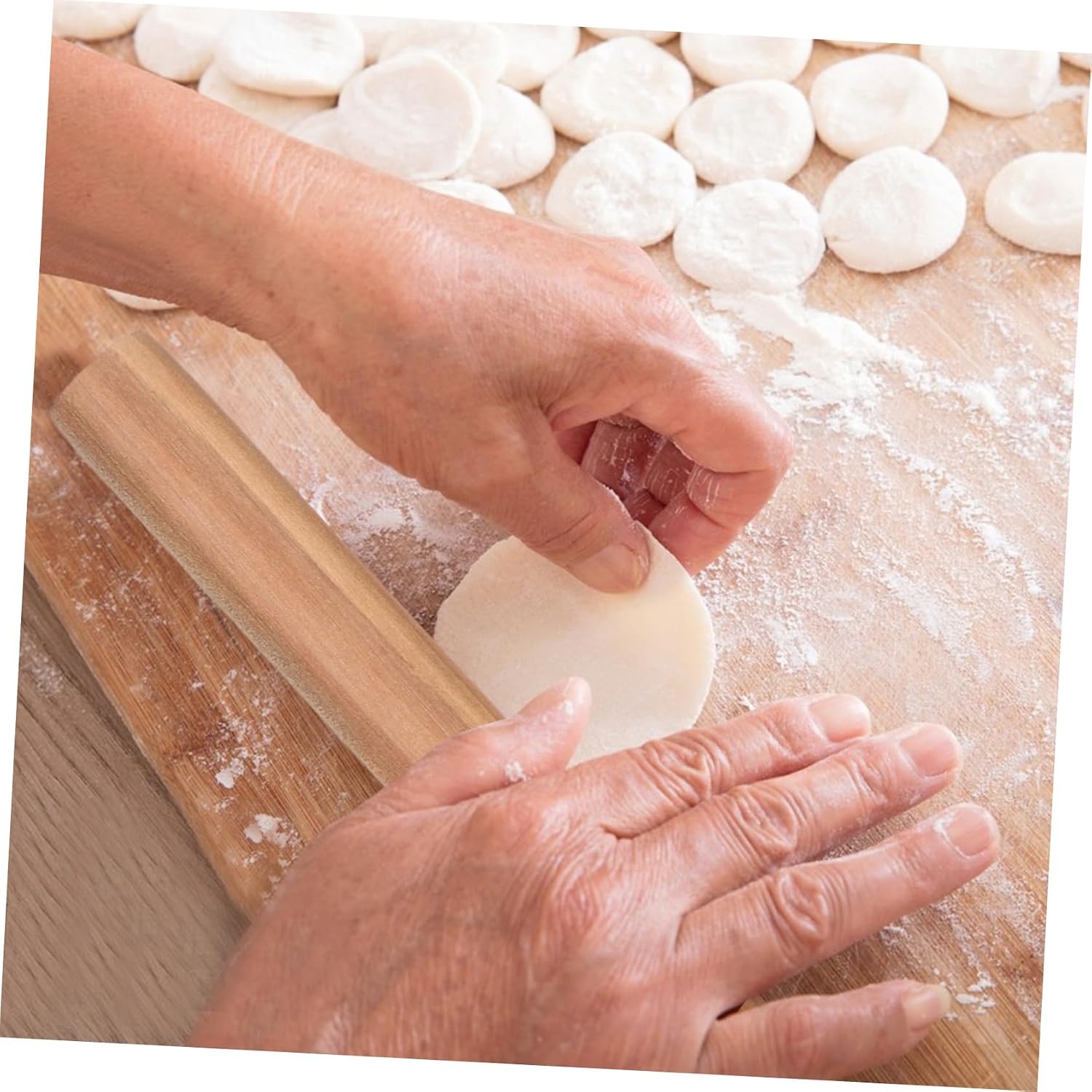 BESTYASH Solid Wood Rolling Pin Heavy Duty Non Stick Dough Roller for Pizza Pastry Cookies Easy to Clean Thick Design Essential Baking Tool for Home Bakers image 5