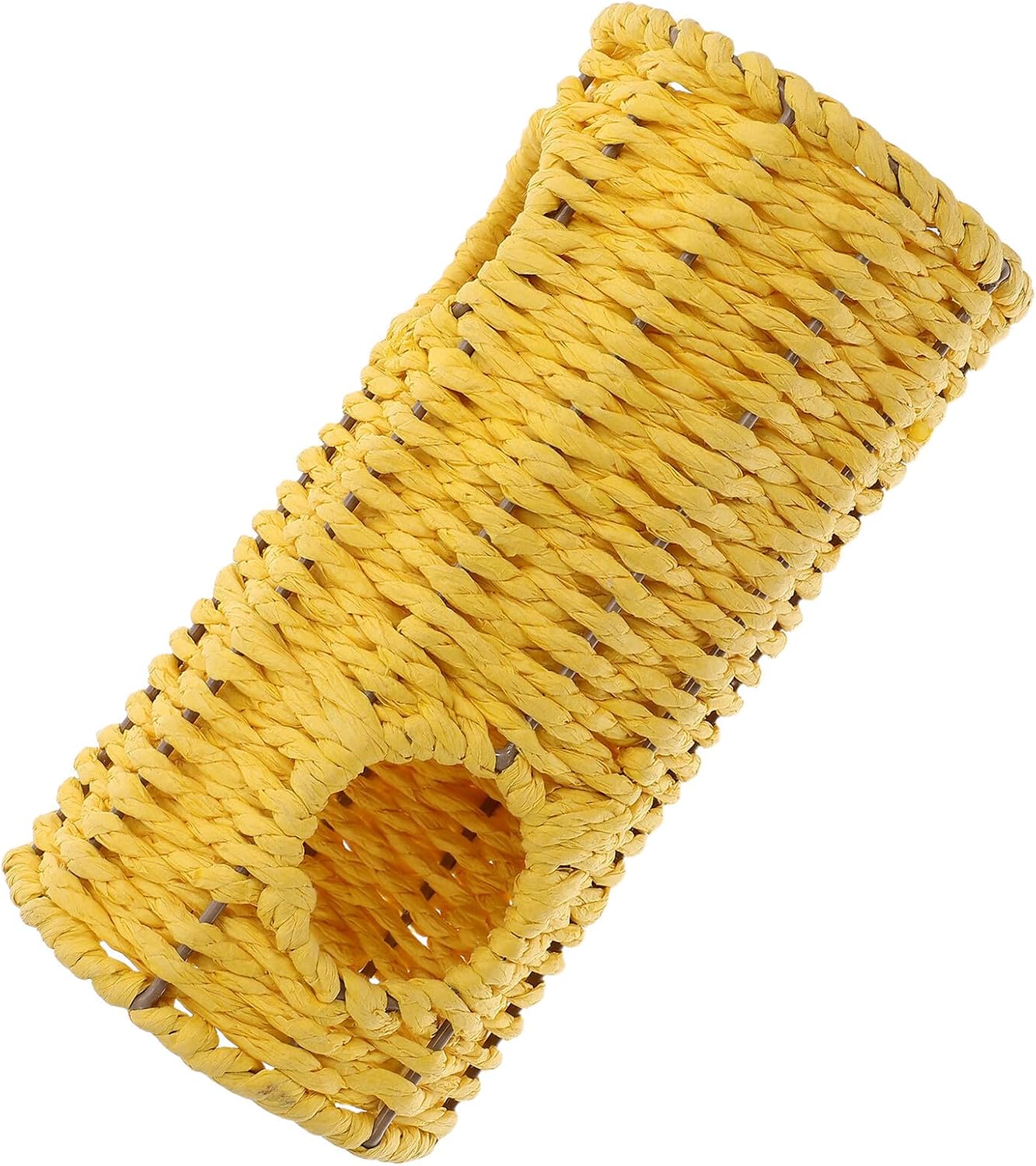 Hamster Grass Tunnel Straw Hideout with Open Entrance Natural Small Animal Tube for Hamsters Rats Ferrets Guinea Pigs Cage Playground