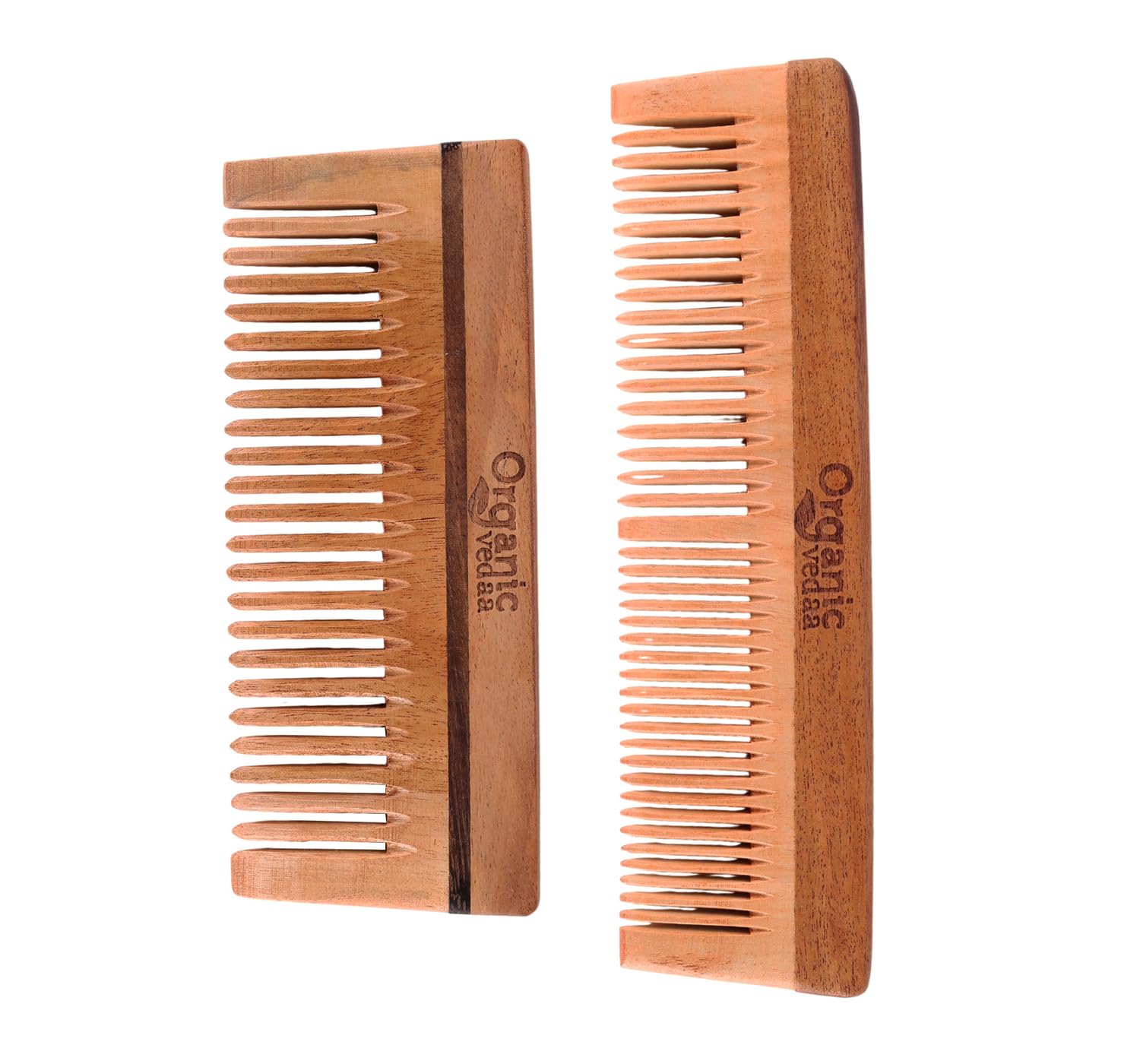 Combo Pack 100% Pure & Natural Neem Wood Comb for Men & Women Reduces Hair Fall | Travel-Friendly Wooden | Detangler for Beard, Mustache & Hair Styling (FBA LILY COMB)