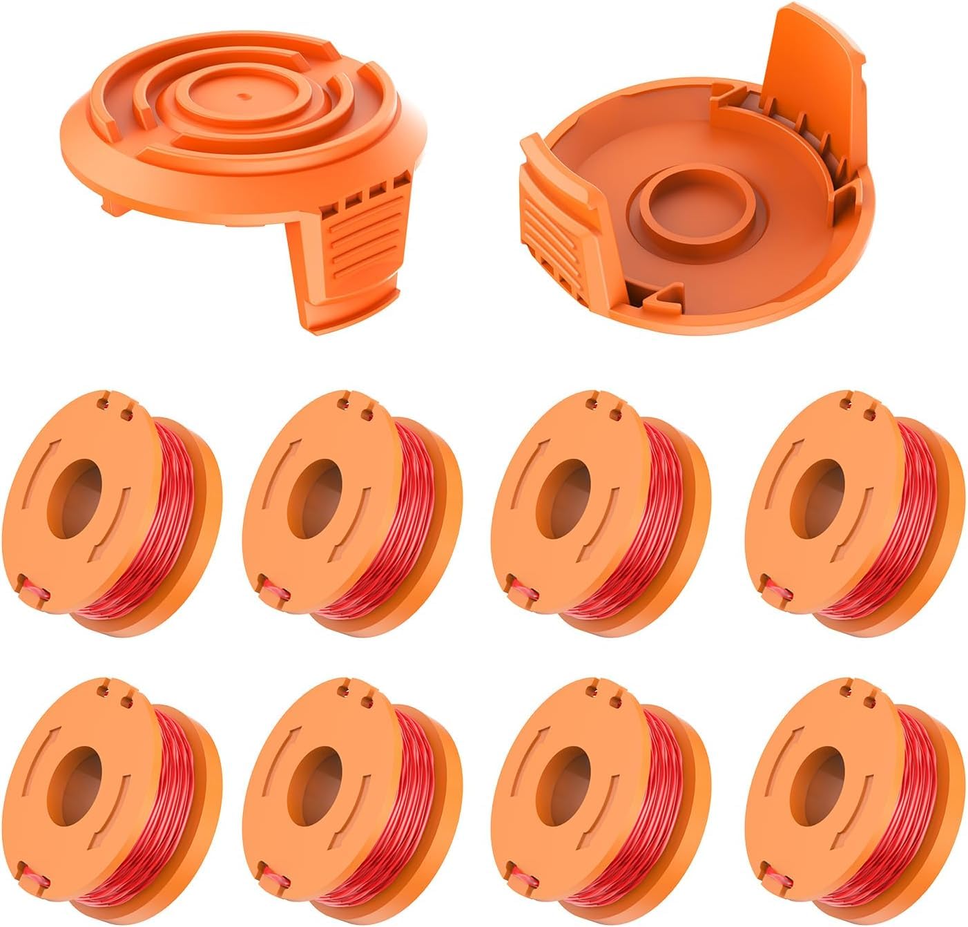 10 PCS Grass Trimmer Thread, Grass Trimmer Spool, Replacement Grass Trimmer Spool, for W A 0010 Trimmers and 2 Pieces Trimmer Spool Cover Durable Replacement Spool