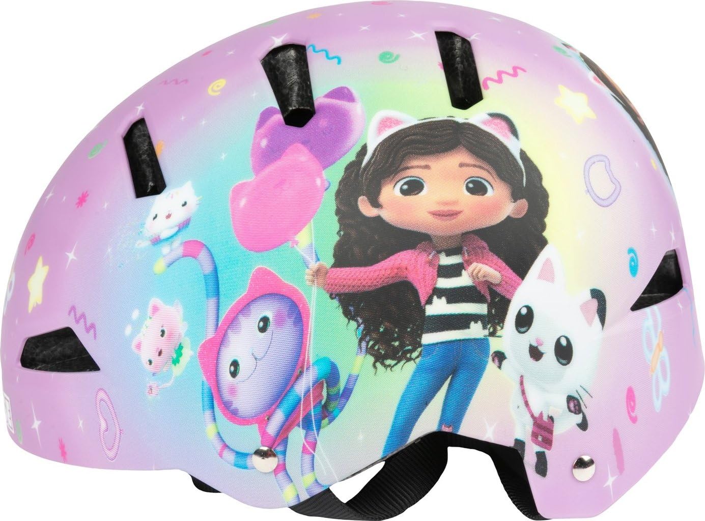 Street Helmet Gabby's Dollhouse XS kask rowerowy dla dziewczynek 48-52 cm, oficjalna grafika DreamWorks, lekki, wentylowany, regulowany pasek bezpieczeństwa dla dzieci