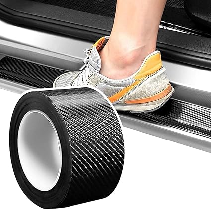 VOLO Carbon Fiber Rubber Waterproof Seal Guard Strips Door Edge Cover Protector (Black, 5 cm x 5 meter )