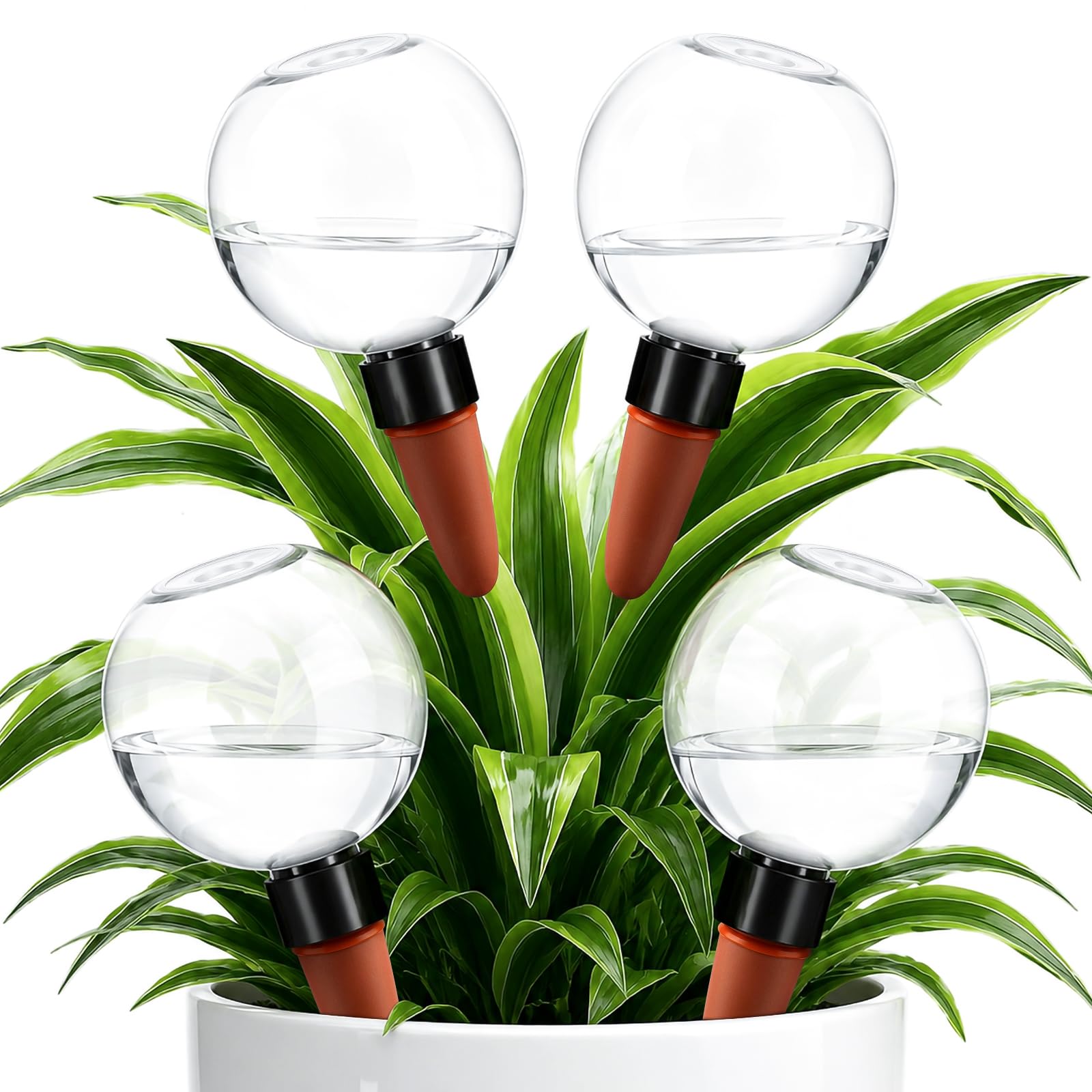 ANOMM 4Pcs Plant Watering Globes, 500ML Self-Watering Devices(Ball Plastic)