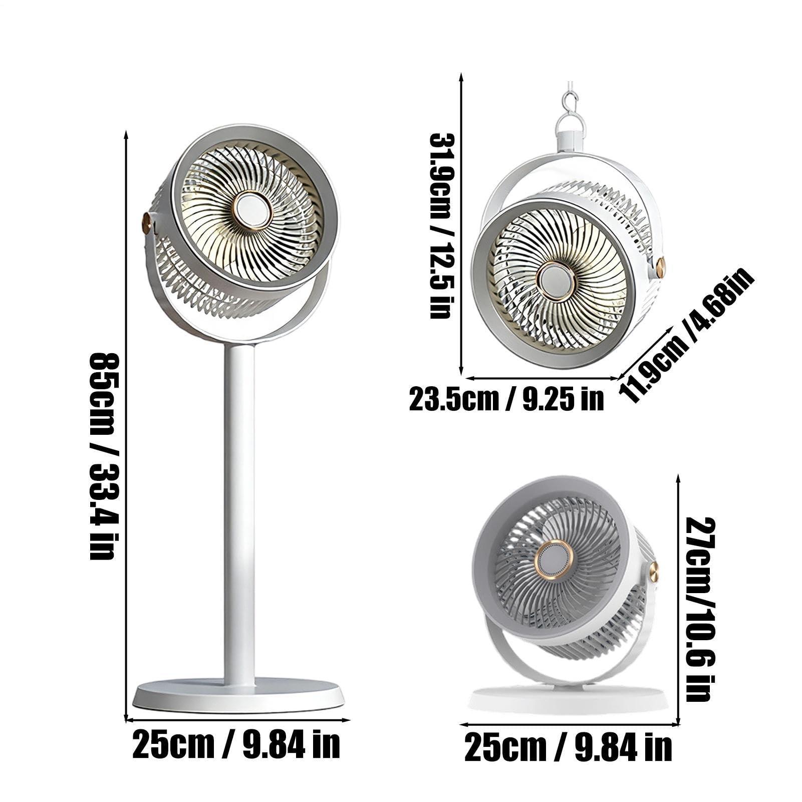 Ventilador vertical Soplador De Verano Silencioso Y Recargable Con 5 | Ventilador de suelo bajo consumo Para Salón, Oficina, Hogar, Cocina, Interior, Exterior Y Camping
