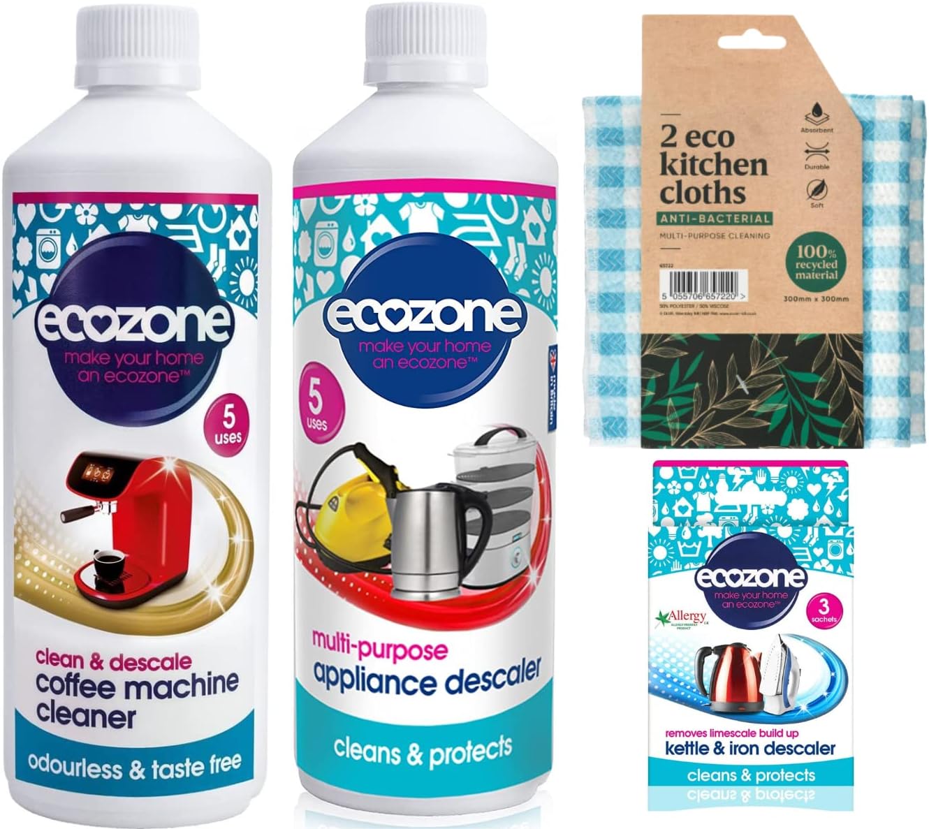 Eco Descaler Limescale Remover Bundle with Ecozone MultiPurpose