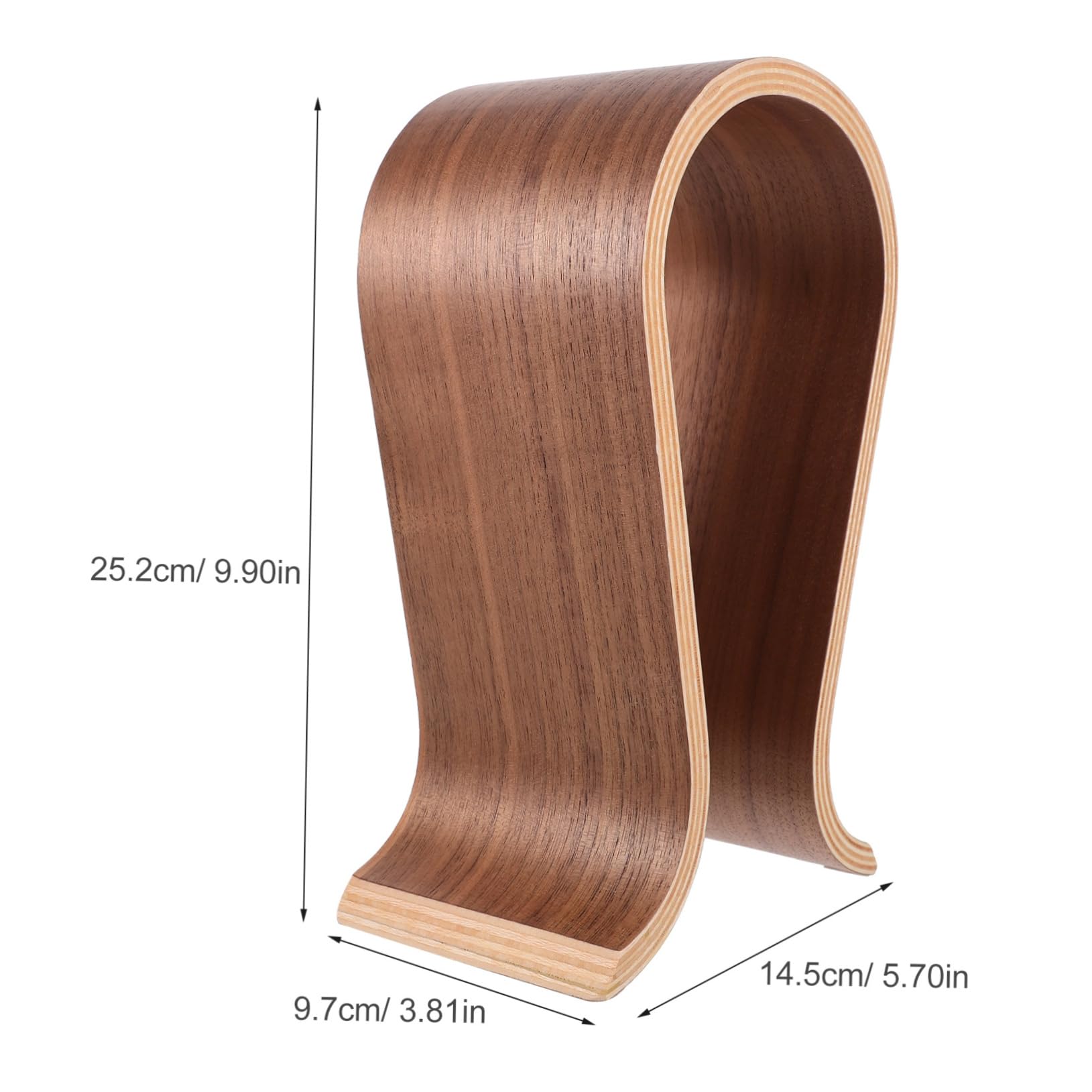 Lurrose Stand per Cuffie in Legno U Supporto da Tavolo per Auricolari Gancio per Cuffie Compatibile la Maggior Parte dei Modelli Design Anti-foratura Facile da Usare e Organizza lo Spazio