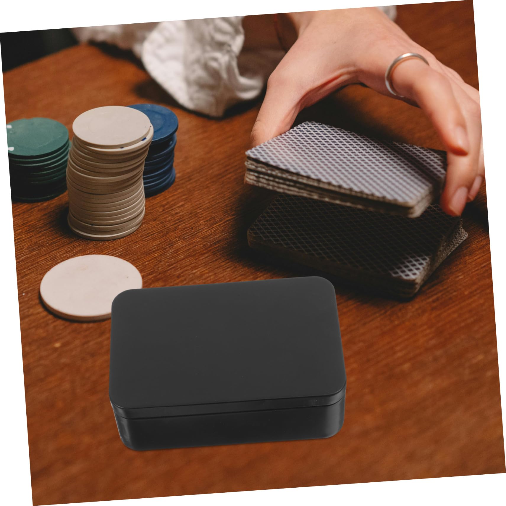 OSALADI 3 Set Scatola Di Immagazzinaggio Del Poker Organizzare Scatole Portaoggetti Per Carte Collezionabili Porta Del Ponte Di Carta Giocare Astuccio A Tema Piccolo Nero 3 Pezzi*3