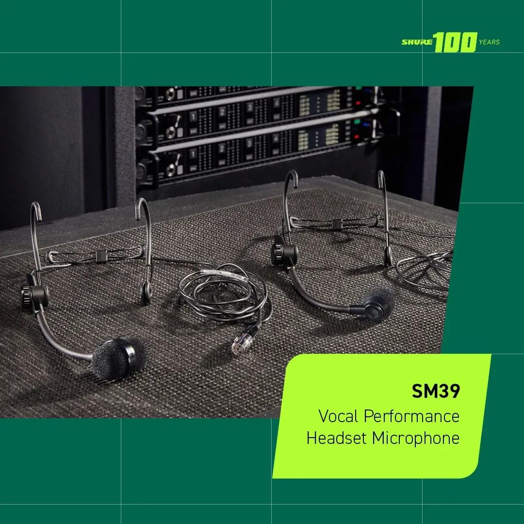 Mikrofon Shure SM39 - kardioidalny mikrofon nagłowny do zastosowań wokalnych i występów, złącze TA4F (SM39-TQG)