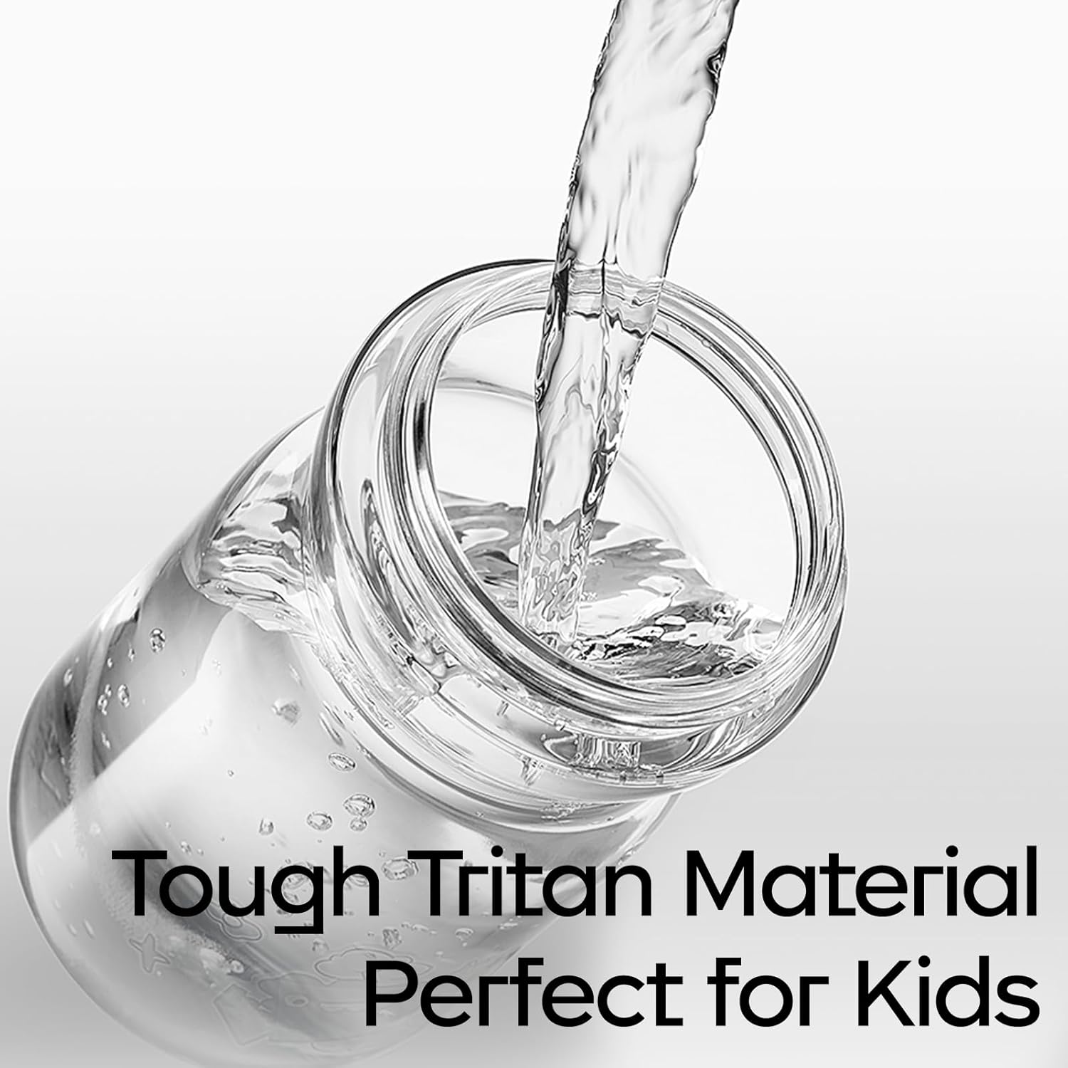 bc babycare 17oz Kids Water Bottle Cute Kid Straw Bottles for School Spill Proof Toddler Cups with Soft Silicone Straw and Adjustable Strap BPA-Free Orange - Image 7