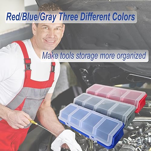 Miniatura 3 de 3 cajas organizadoras de tornillos con tapas, 4 compartimentos, cajas organizadoras de herramientas, caja de herramientas de plástico, contenedor