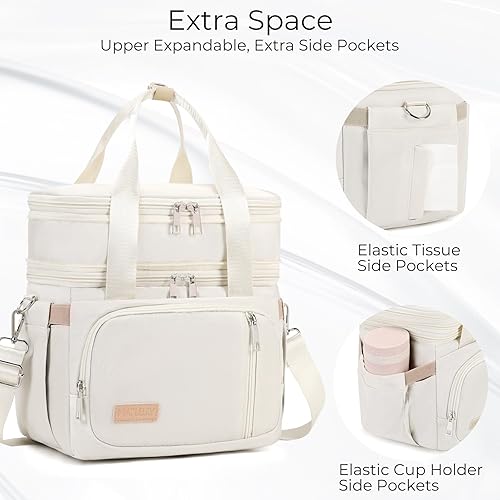 Miniatura 7 de Lonchera para hombres y mujeres, bolsa de almuerzo aislada de doble cubierta, enfriador grande a prueba de fugas, bolsas de almuerzo de doble