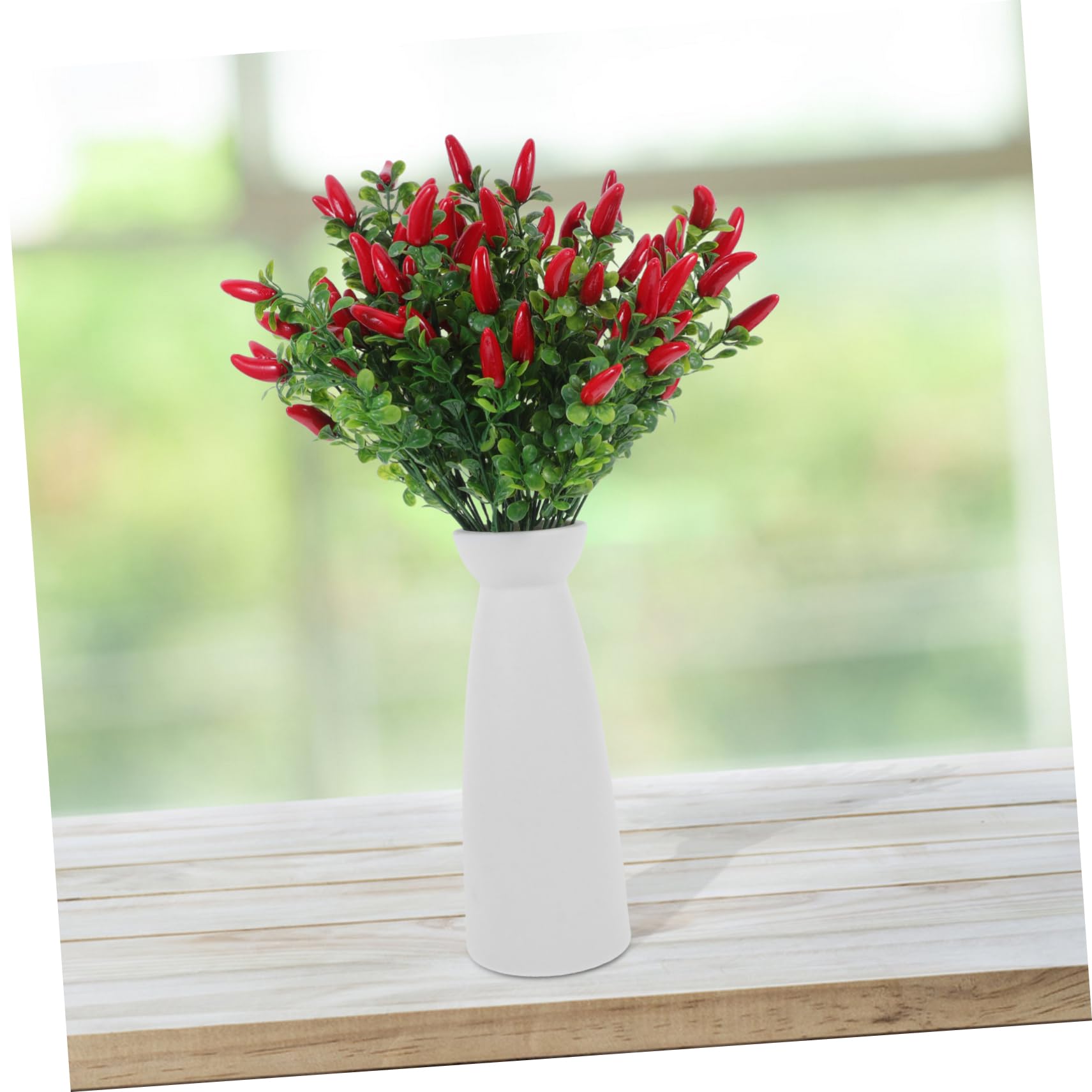 UPKOCH 4pezzi Peperone Finto in Pvc Resistente Rami Luminosi Decorativi Realistica Simulazione Bonsai Artificiale Per Vaso Interno Ornamento Casa e Props Fotografici