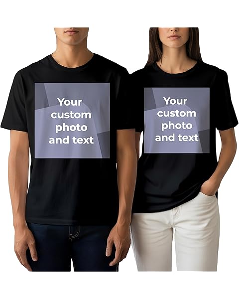 Custom T-Shirt for Men Women, Personalized Unisex Tee with Your Photo, Logo or Text...