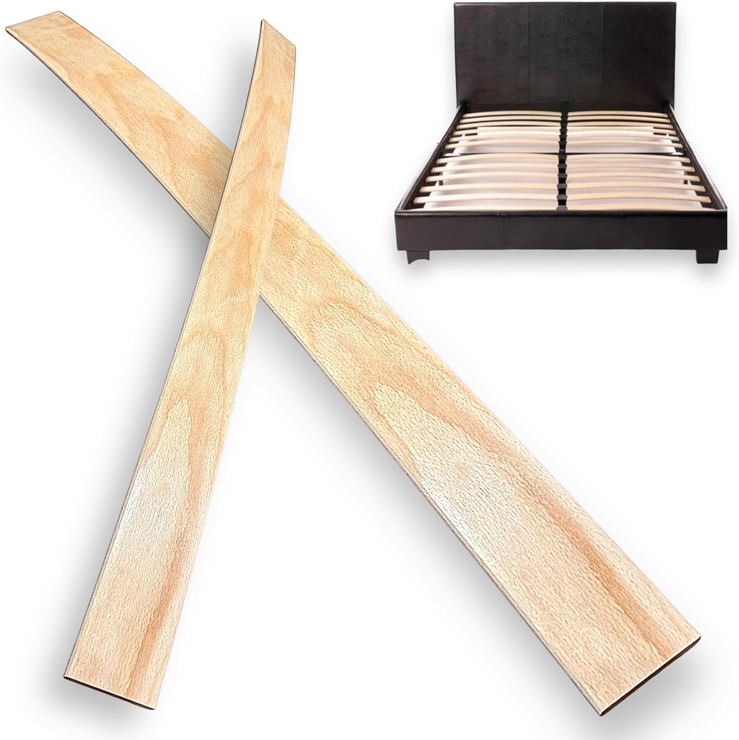 Replacement Bed Slats For 5ft King Size Bed – Sprung Wooden Slats 760mm X 63mm, Improves Mattress Support & Comfort