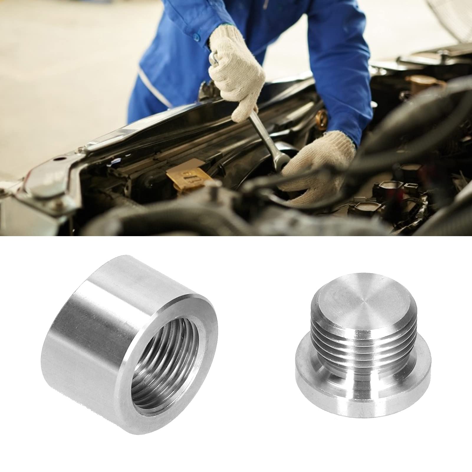 Raccordo a Innesto per Sonda Lambda M18x1,5 Inox Dado Tappo Saldato