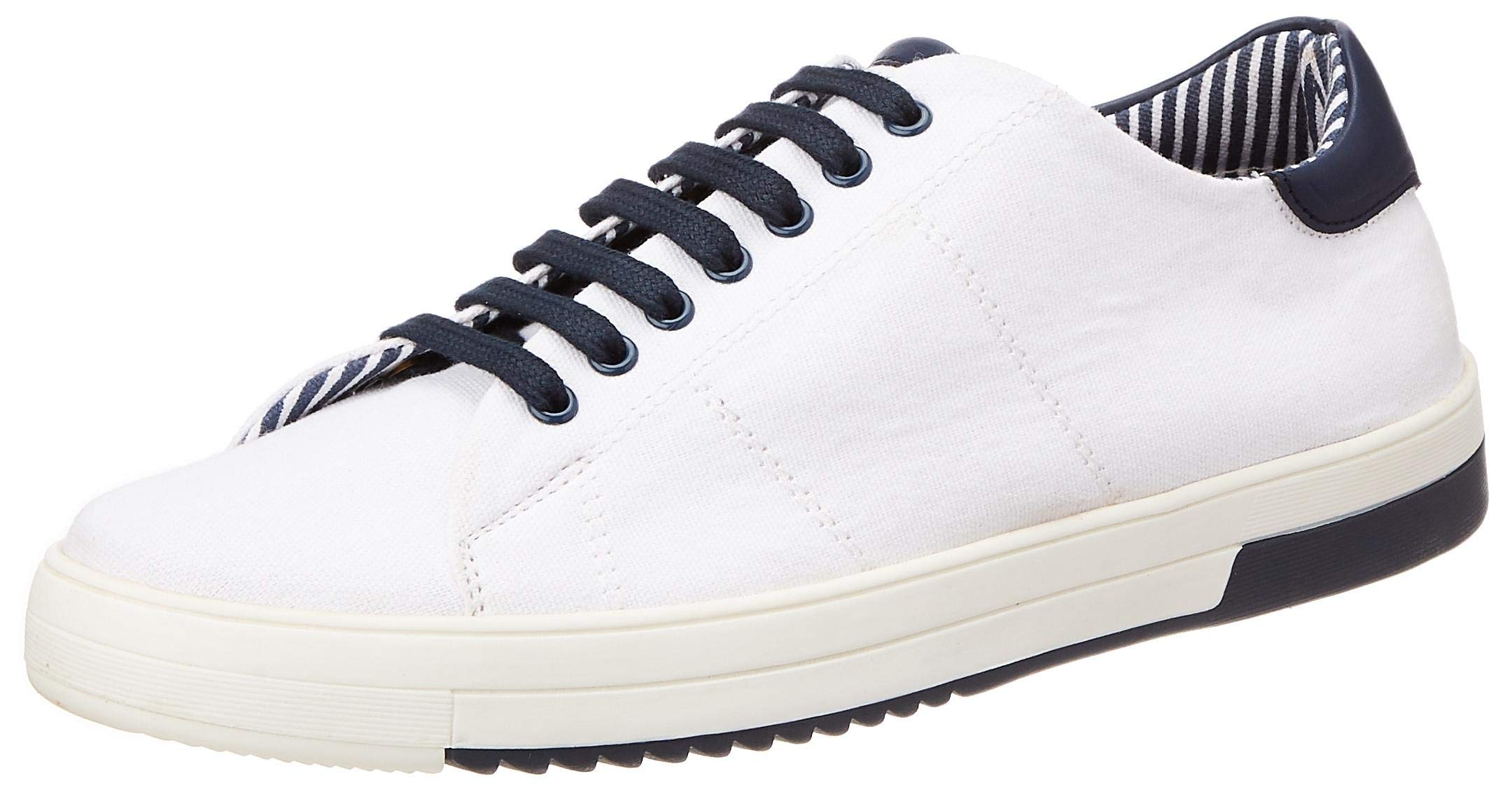 Amazon Brand - House & Shields Men White/Navy Sneakers-9 UK (43 EU) (10 US) (AZ-HS-007) (B084FF4BGT) Amazon Price History, Amazon Price Tracker