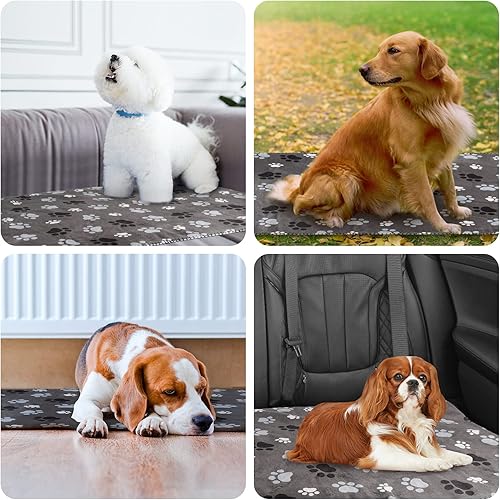 Miniatura 8 de Manta impermeable para mascotas, manta para perro, estampado de patrón súper suave, cálida y esponjosa, protector de cama para sofá, automóvil, a
