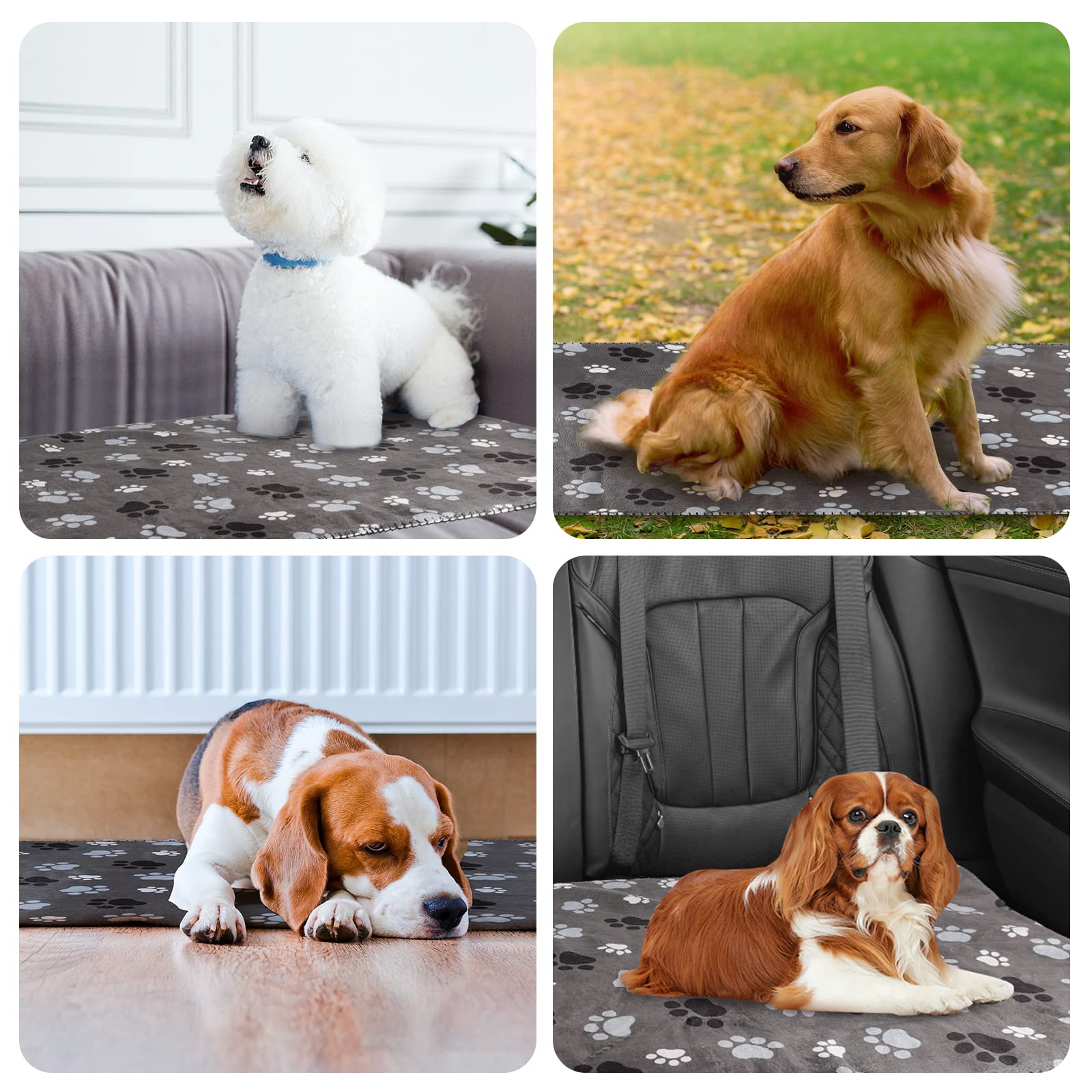 Manta impermeable para mascotas, manta para perros, estampado de patrones, supersuave, cálida, toalla de lavado, sofá, coche, protector de cama, a prueba de orina, lavable, manta para cachorros,