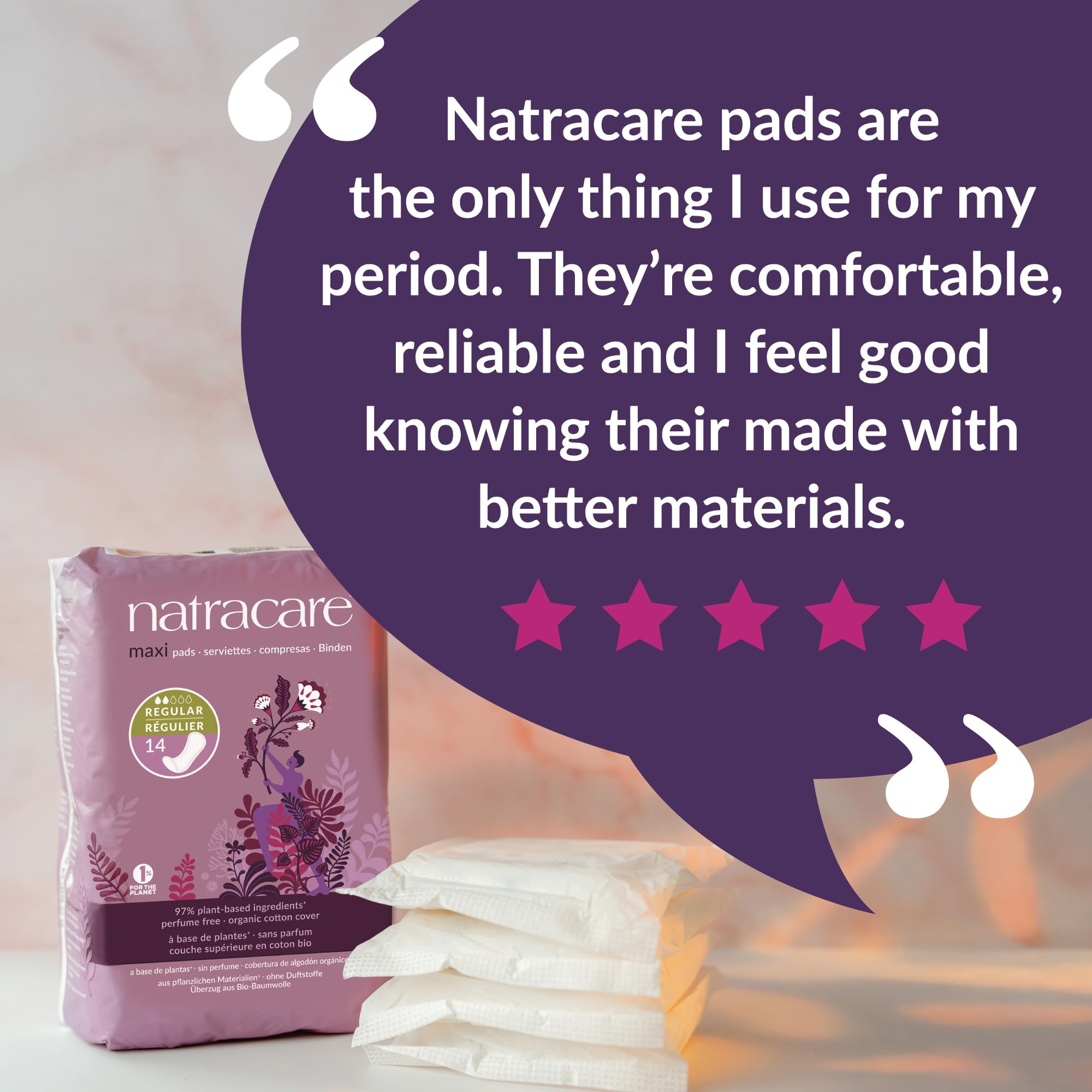 Natracare Pads regular -12 x confezioni da 14 (168 Pads)