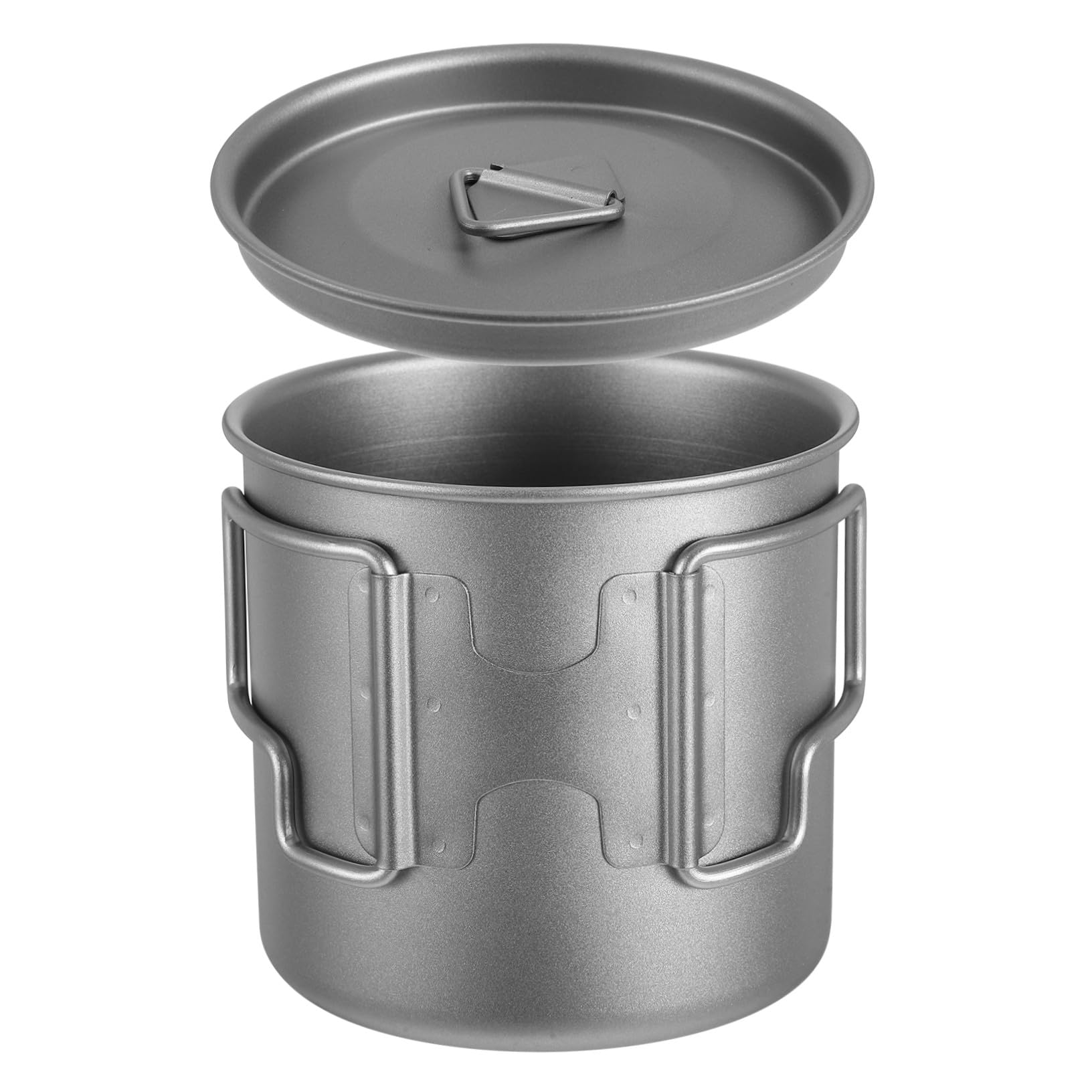 Titanium Camping Becher mit Faltbarem Griff Einlagig für Schnelle Erwärmung Ultraleicht und Kompakt Inklusive Aufbewahrungstasche für Outdoor Wandern Picknick und Backpacking