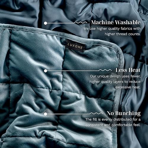 Miniatura 8 de LUXOME Manta con funda integrada de primera calidad, sin agrupamientos ni exceso de calor, construcción de cuentas de vidrio de 364 pulgadas,