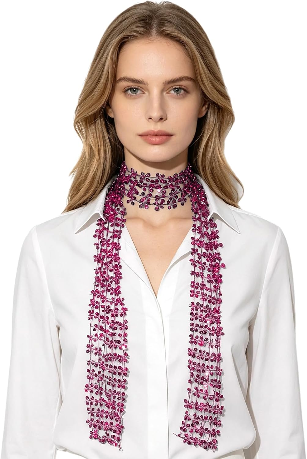 Sparkly Womens Scarf for Party Club Waist Accent