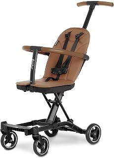 Evolur Cruise Rider Stroller, Lightweight Stroller with Compact Fold, Easy to Carry Travel Stroller, Cognac