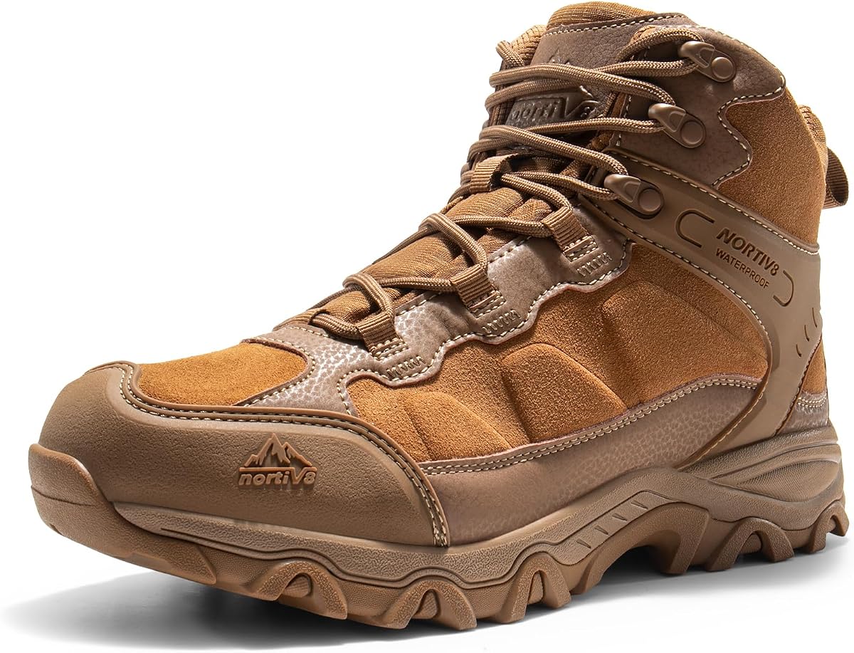 Botas de senderismo ligeras e impermeables NORTIV 8 para hombre | Botas de montaña de ante de caña media para trekking, acampada y montañismo al aire libre Paladin