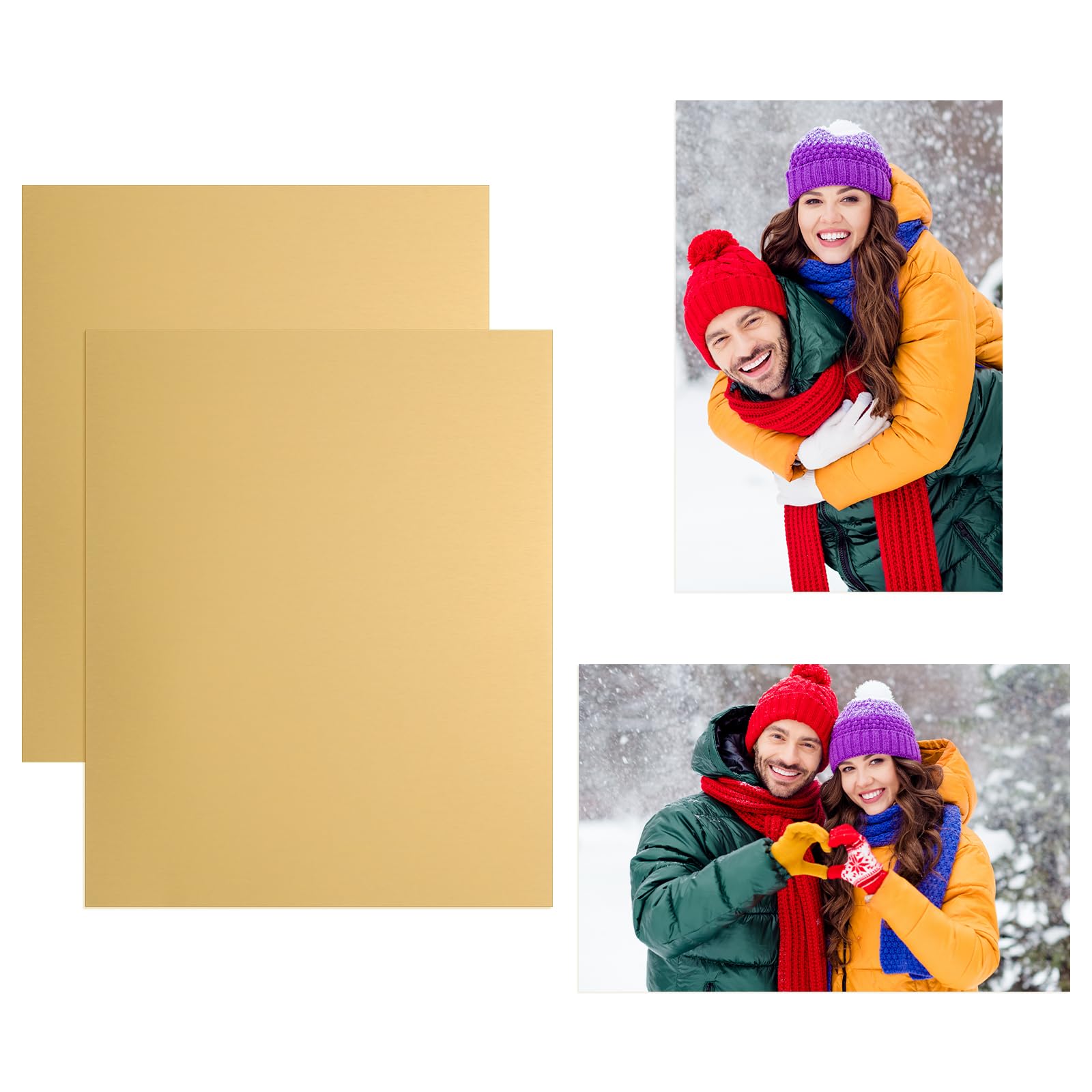 PATIKIL 2Pcs 8x12 Sublimation Blanks, Aluminum Sublimation Metal Photo Sign Prints Home Decor for DIY Souvenir Wall Frame Living Room Bedroom Decoration Design Work, Dark Gold