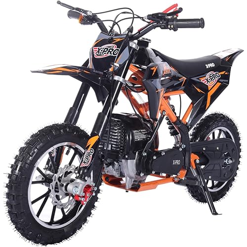 X-PRO Hawk Mini Dirt Bike, Gas Power 4 Stroke Dirt Bike! 40CC Pit Bike, Pull Start, 10" Wheels! (Orange(New Decals))